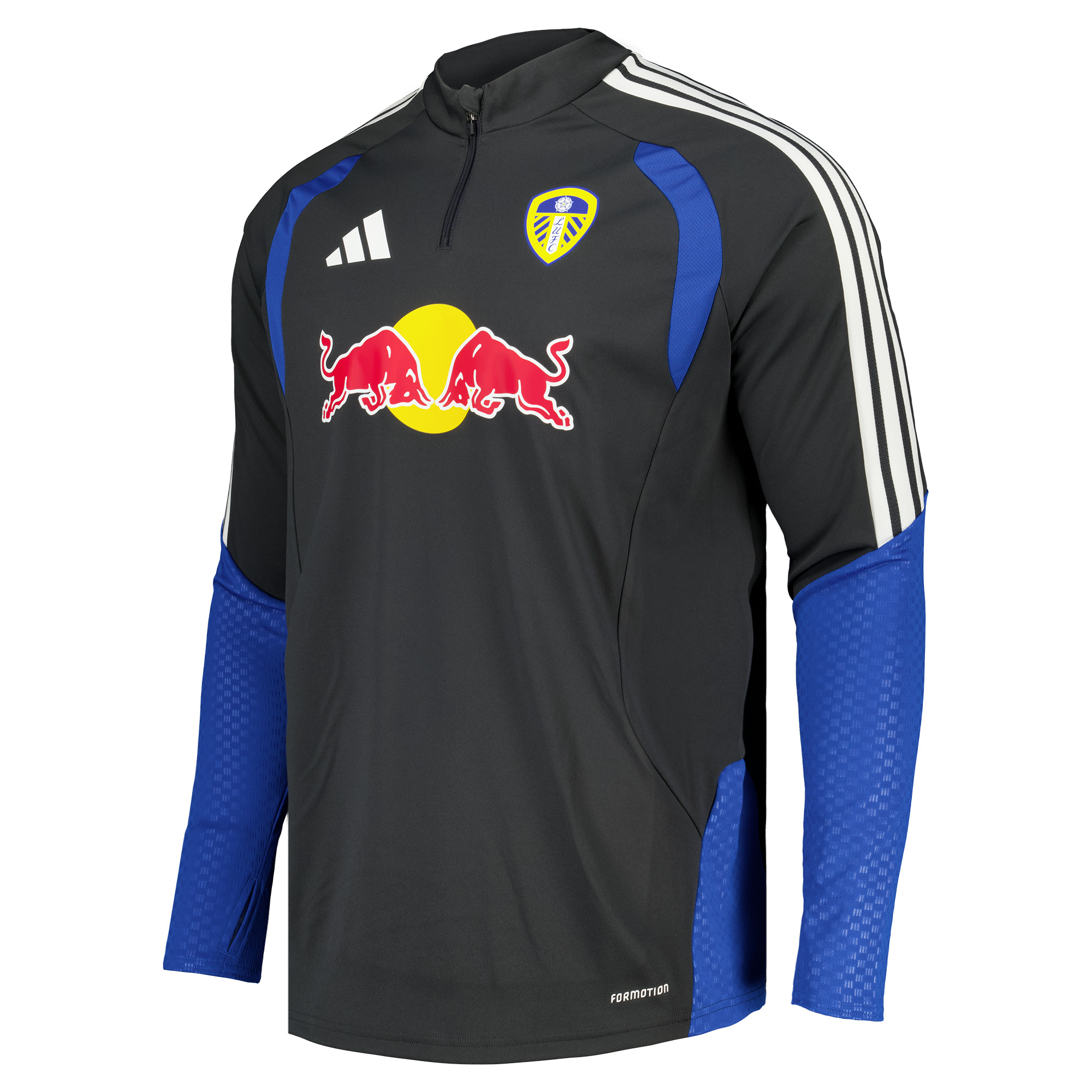 Leeds United adidas Training Top - Dark Grey, , rebel_hi-res