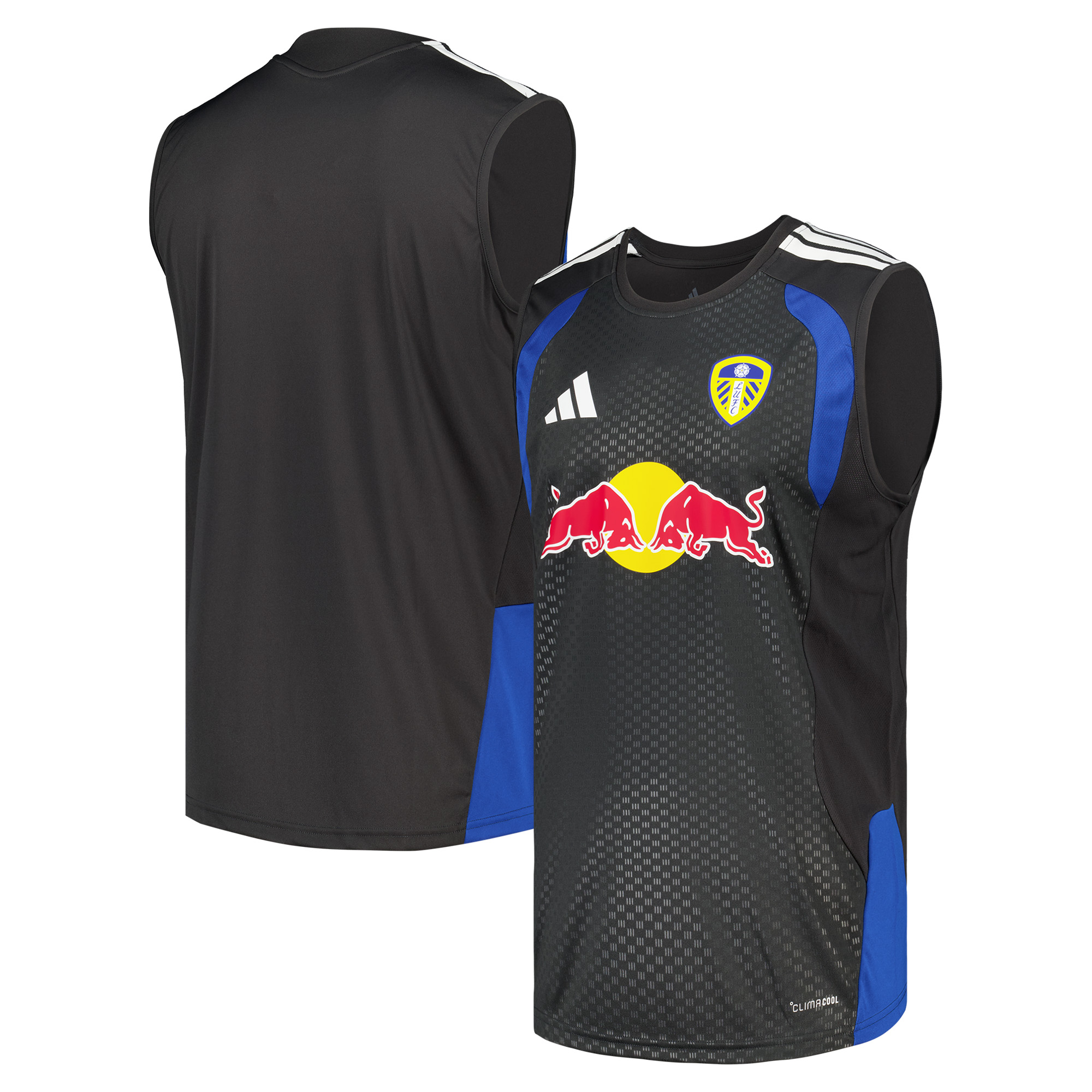 Leeds United adidas Training Sleeveless Jersey - Dark Grey, , rebel_hi-res