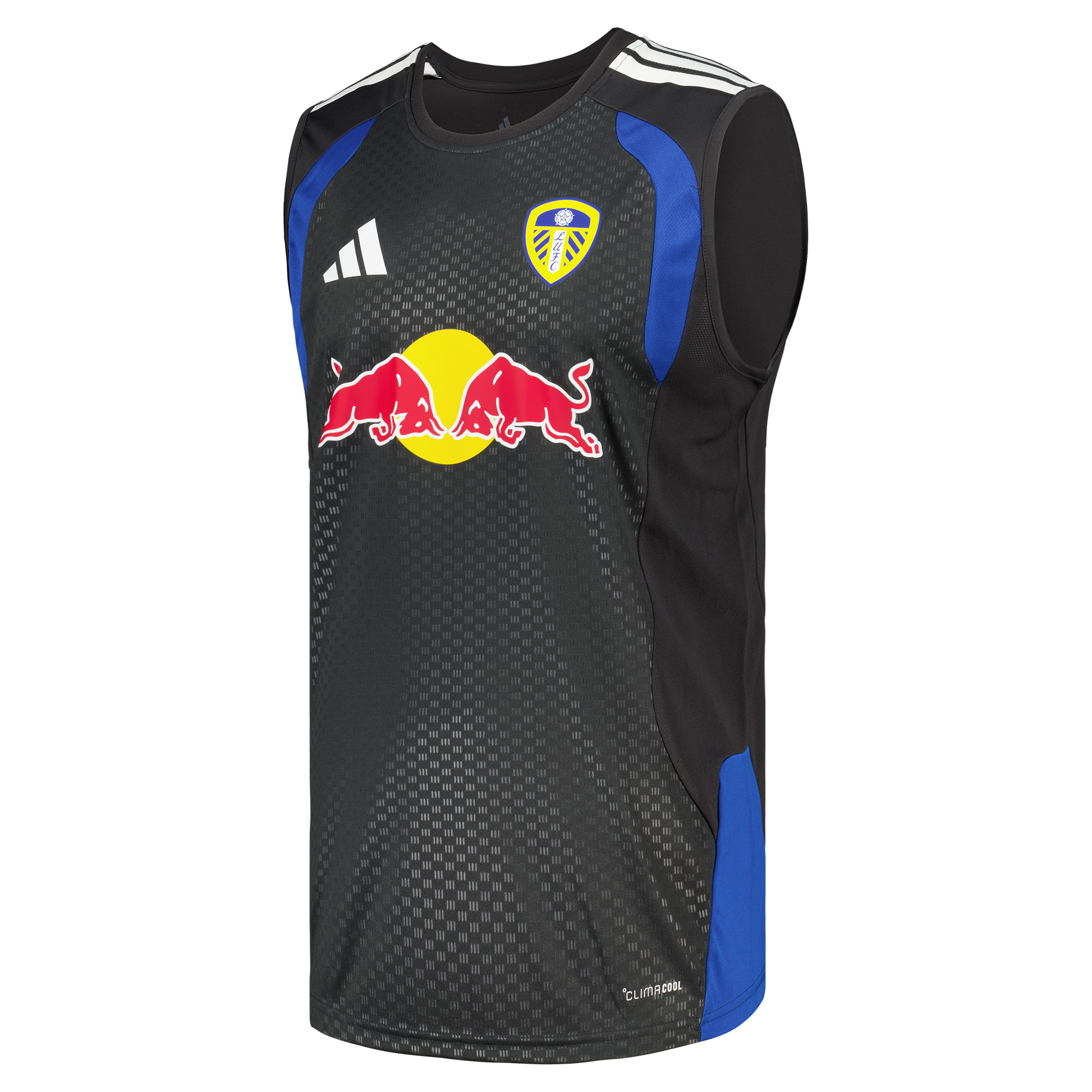 Leeds United adidas Training Sleeveless Jersey - Dark Grey, , rebel_hi-res