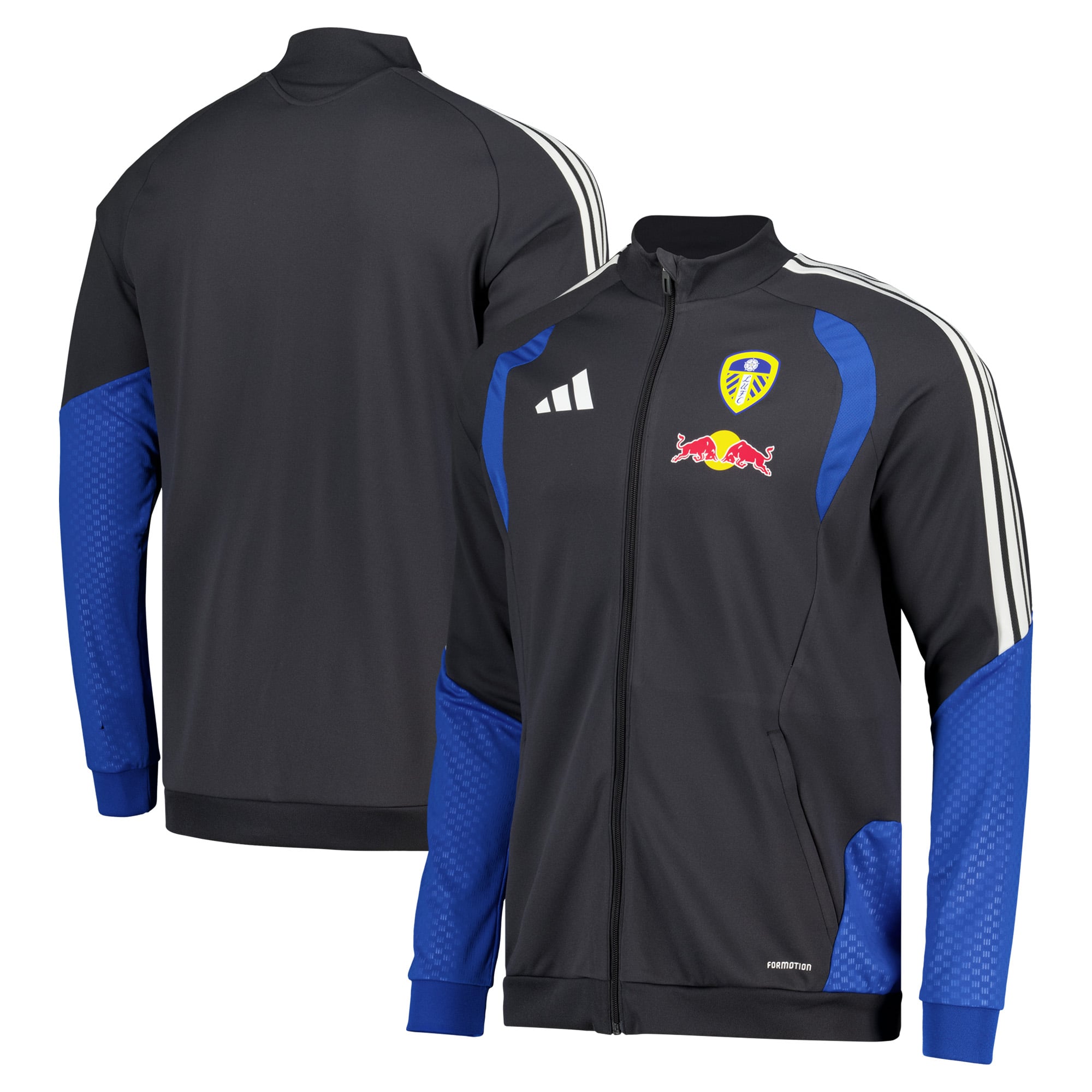 Leeds United adidas Training Track Jacket - Dark Grey, , rebel_hi-res