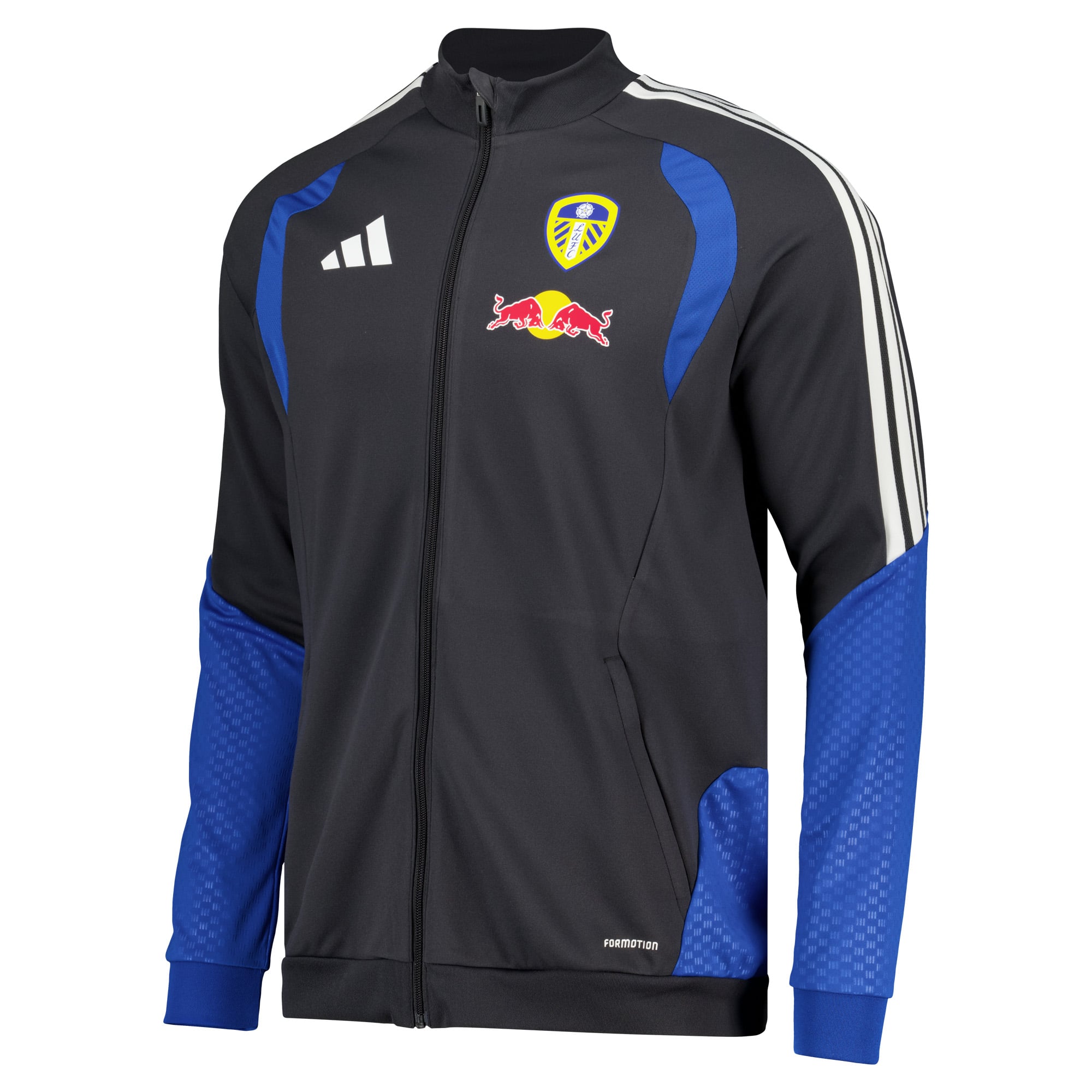 Leeds United adidas Training Track Jacket - Dark Grey, , rebel_hi-res