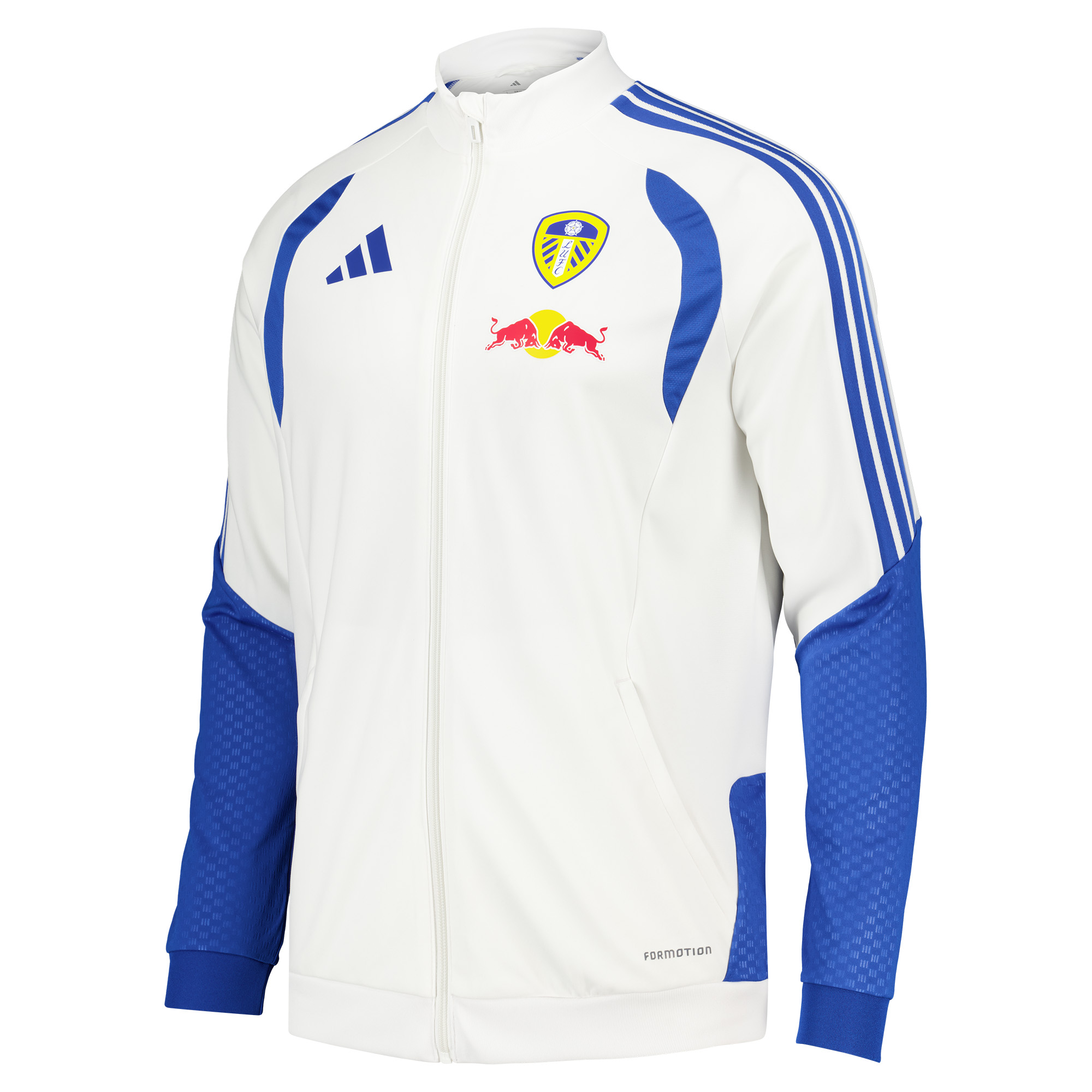 Leeds United adidas Training Track Jacket - White, , rebel_hi-res