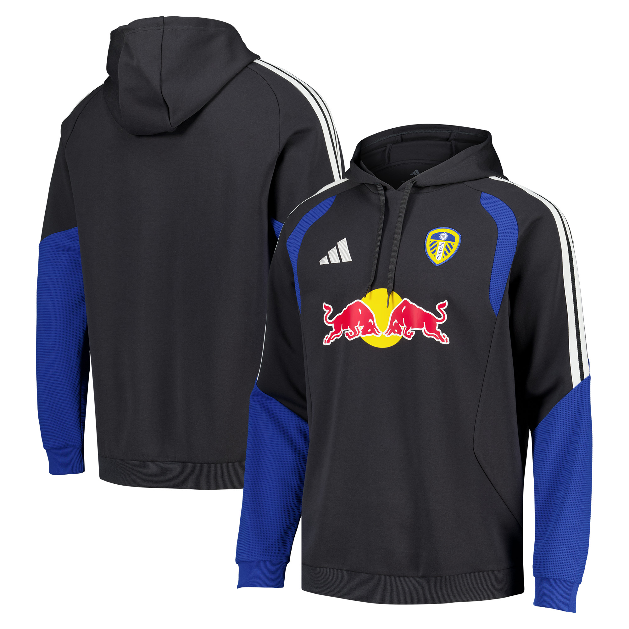 Leeds United adidas Training Hoodie - Dark Grey, , rebel_hi-res