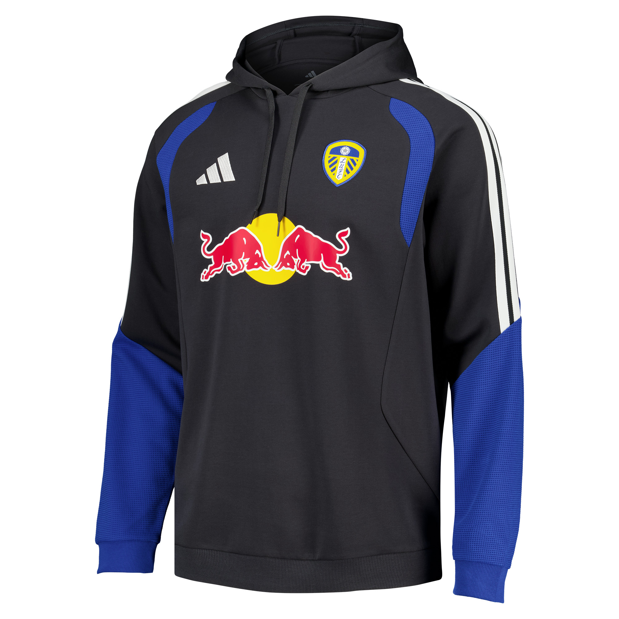 Leeds United adidas Training Hoodie - Dark Grey, , rebel_hi-res