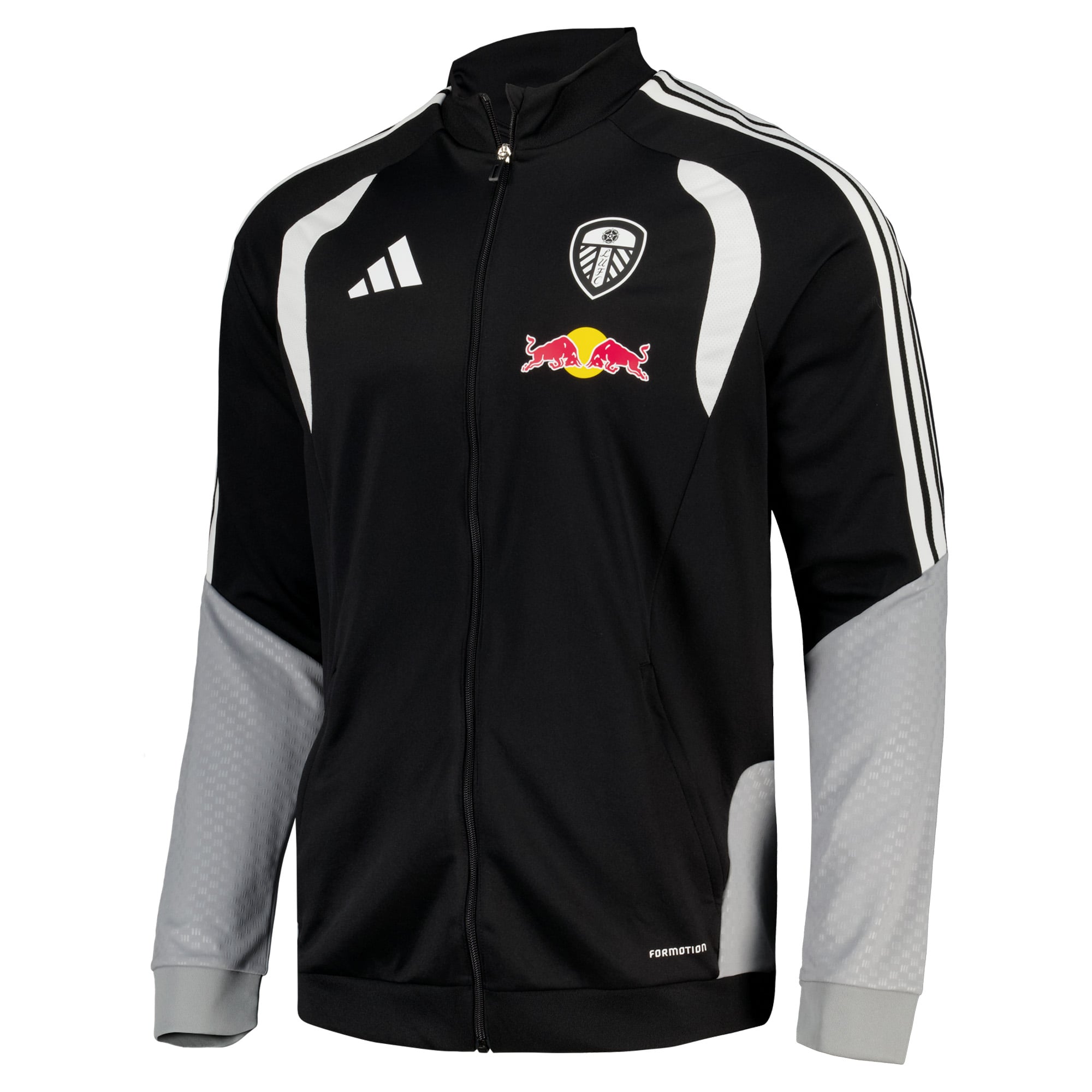 Leeds United adidas Training Track Jacket - Black, , rebel_hi-res