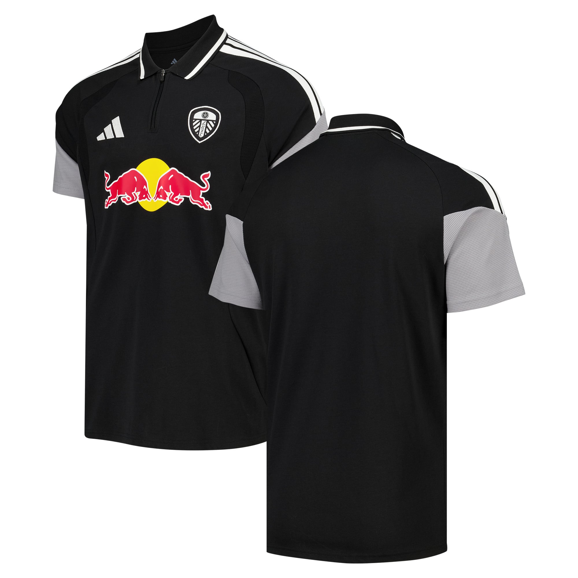 Leeds United adidas Training Polo - Black, , rebel_hi-res