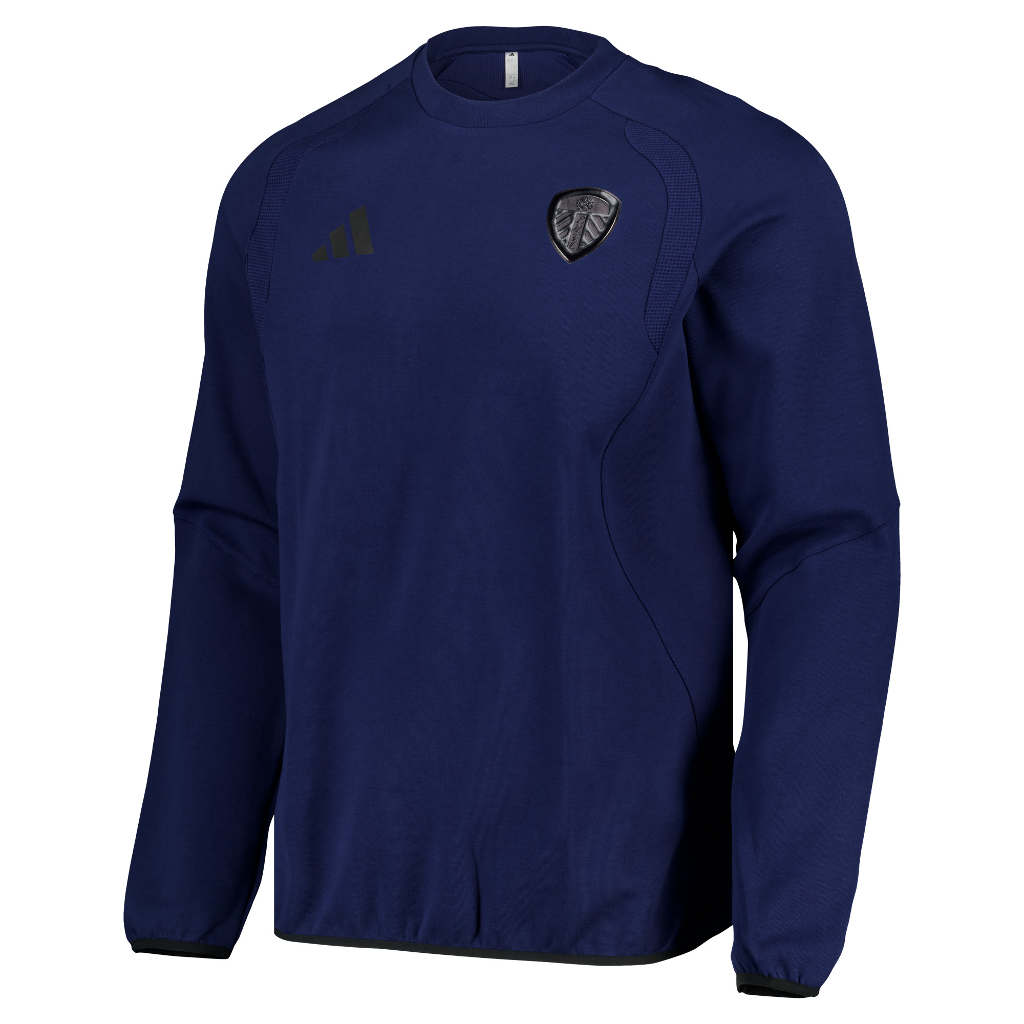 Leeds United adidas Tiro Travel Crew Sweatshirt - Navy, , rebel_hi-res