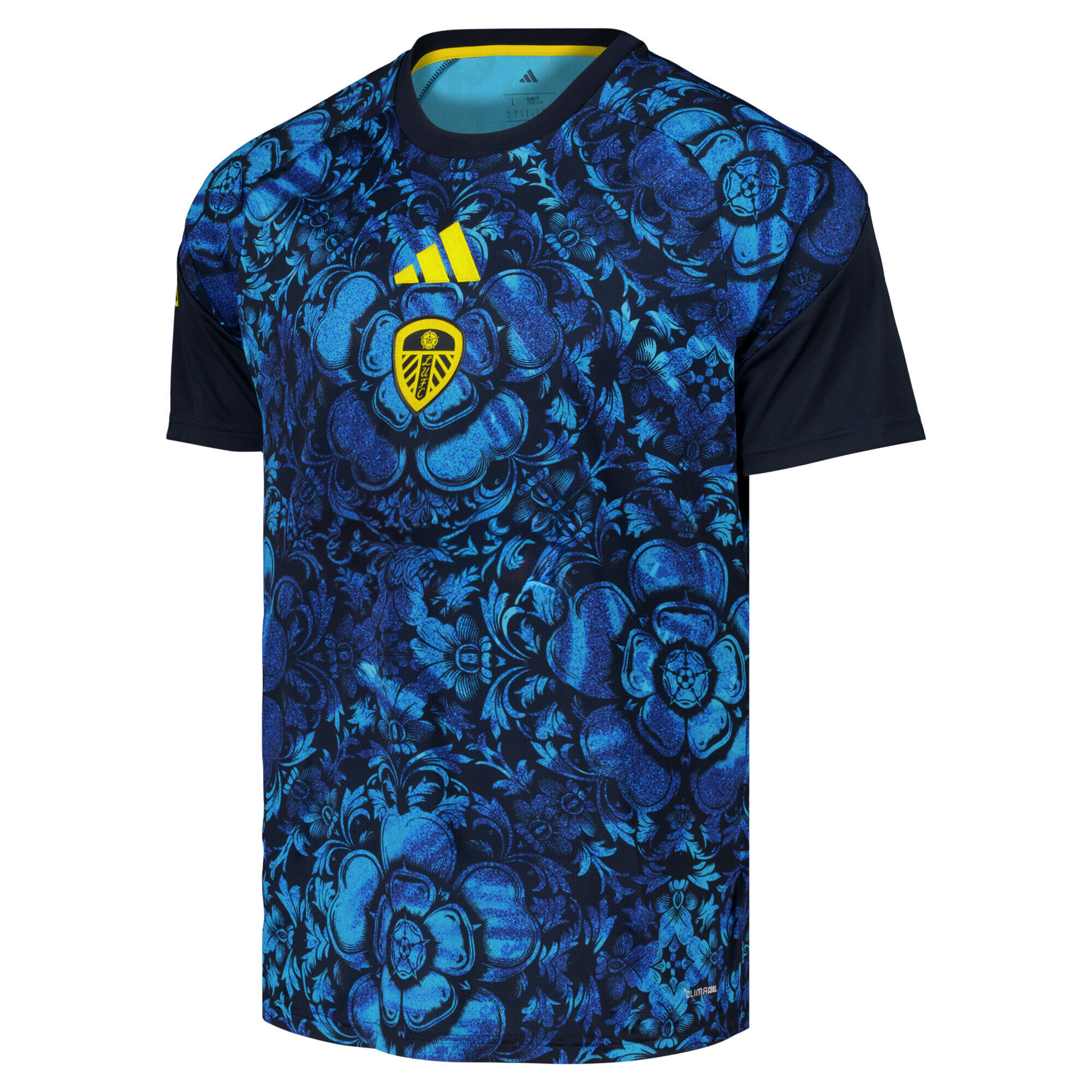 Leeds United adidas Pre Match Jersey - Blue - Kids, , rebel_hi-res