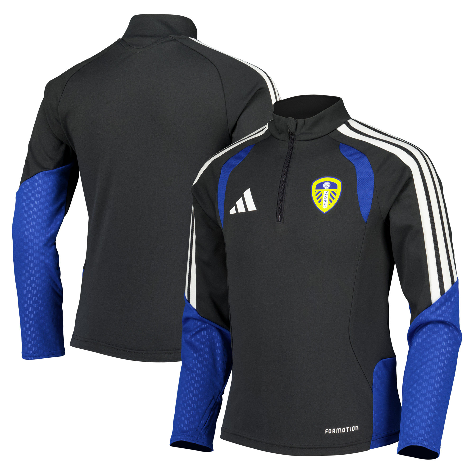 Leeds United adidas Training Top - Dark Grey - Kids, , rebel_hi-res