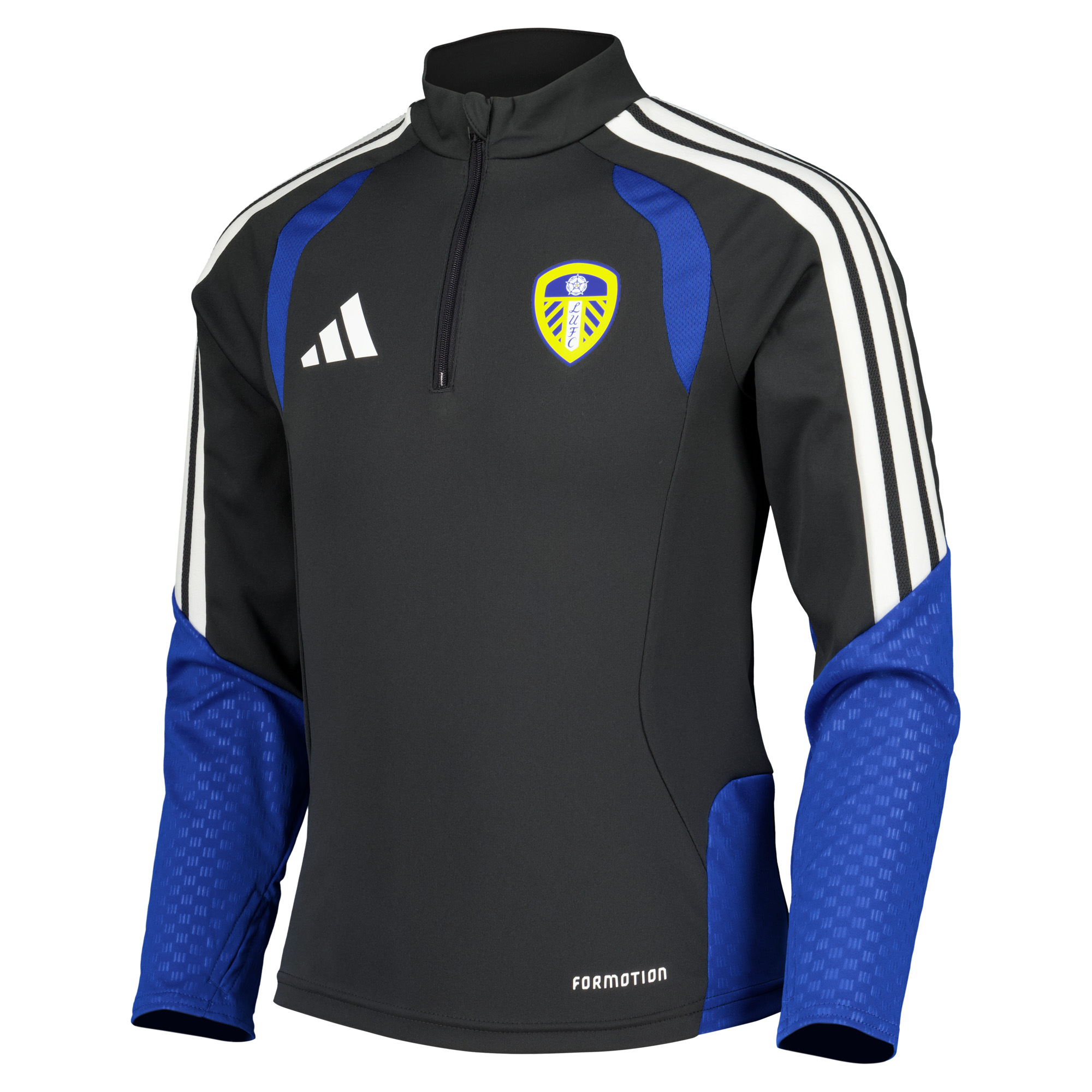 Leeds United adidas Training Top - Dark Grey - Kids, , rebel_hi-res