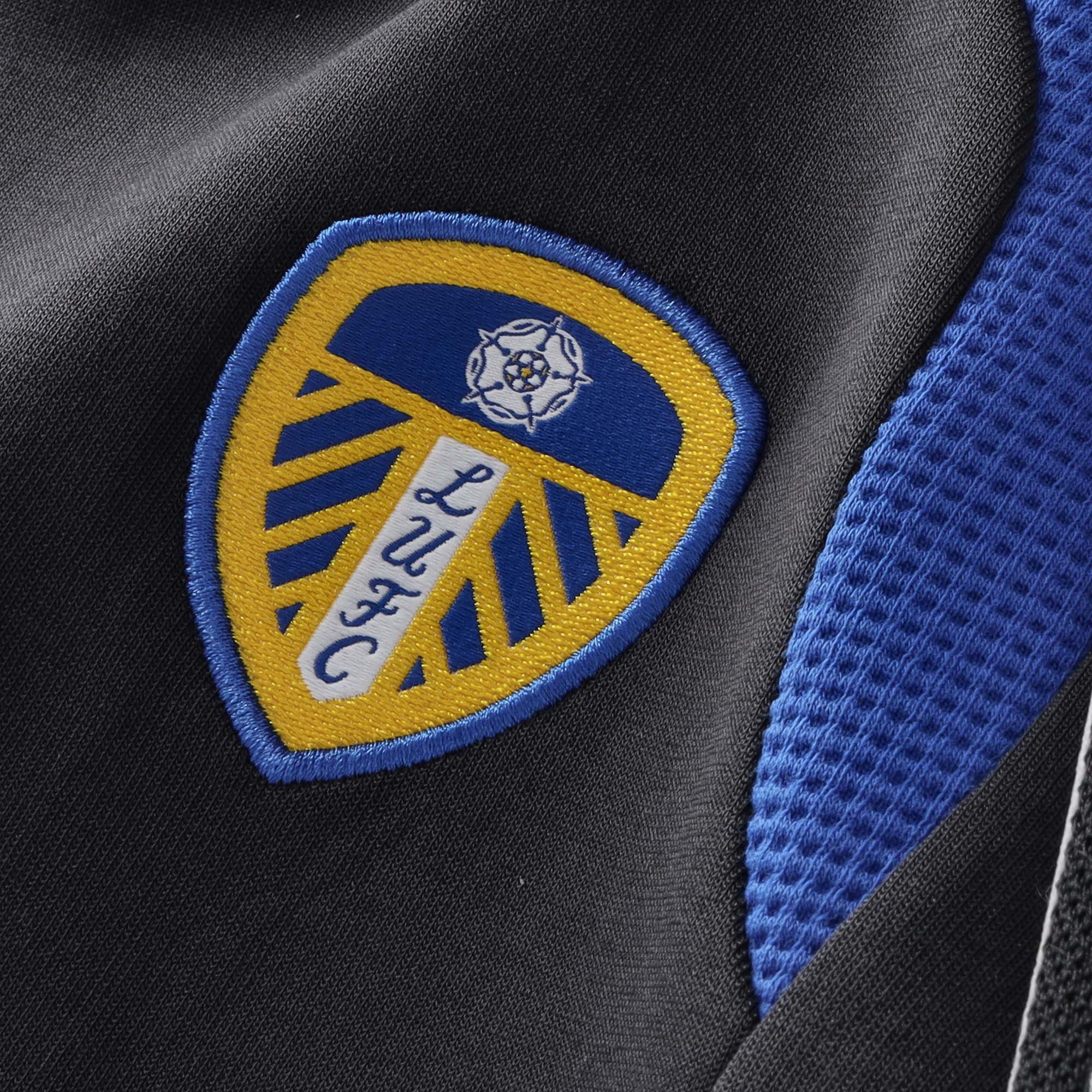 Leeds United adidas Training Hoodie - Dark Grey - Kids, , rebel_hi-res