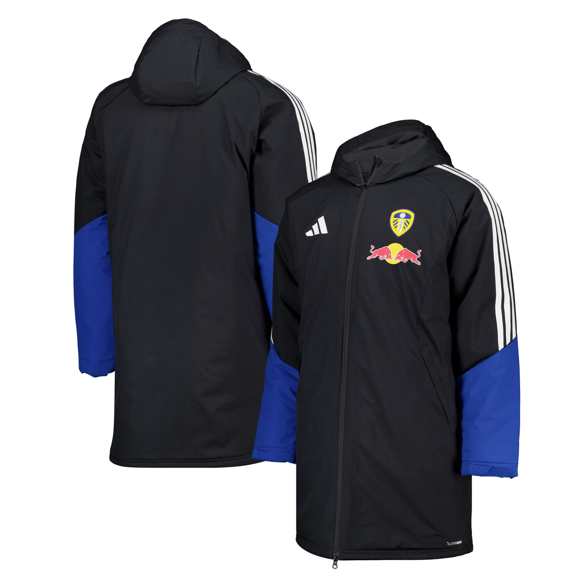 Leeds United adidas Training Stadium Parka Jacket - Dark Grey, , rebel_hi-res
