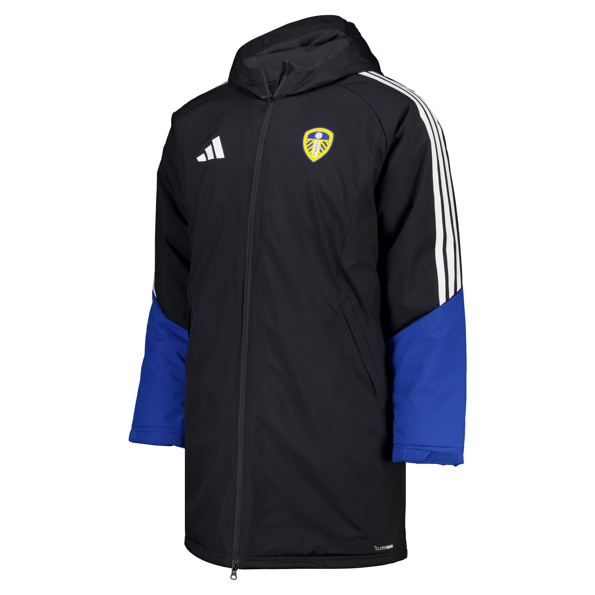 Leeds United adidas Training Stadium Parka Jacket - Dark Grey, , rebel_hi-res