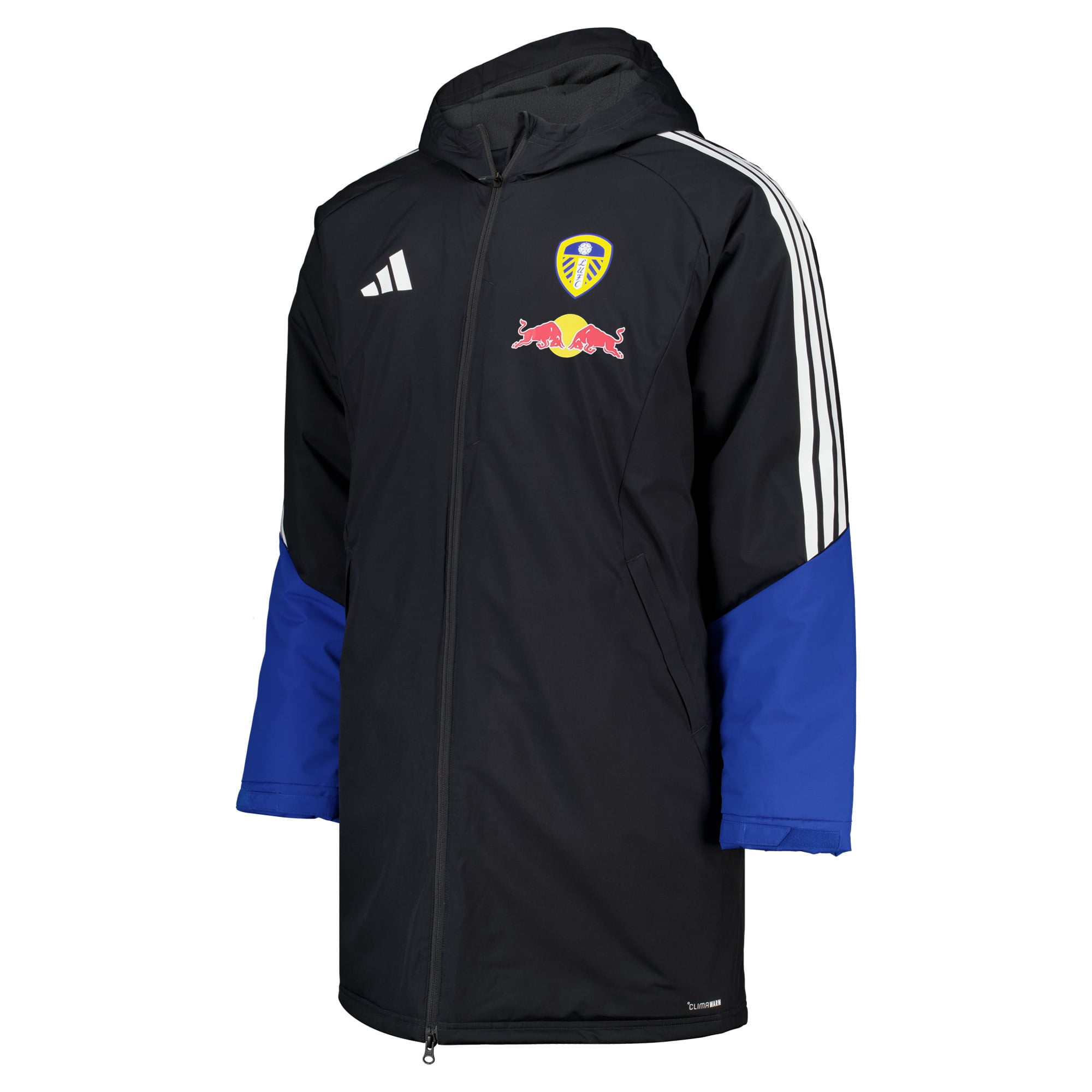 Leeds United adidas Training Stadium Parka Jacket - Dark Grey, , rebel_hi-res