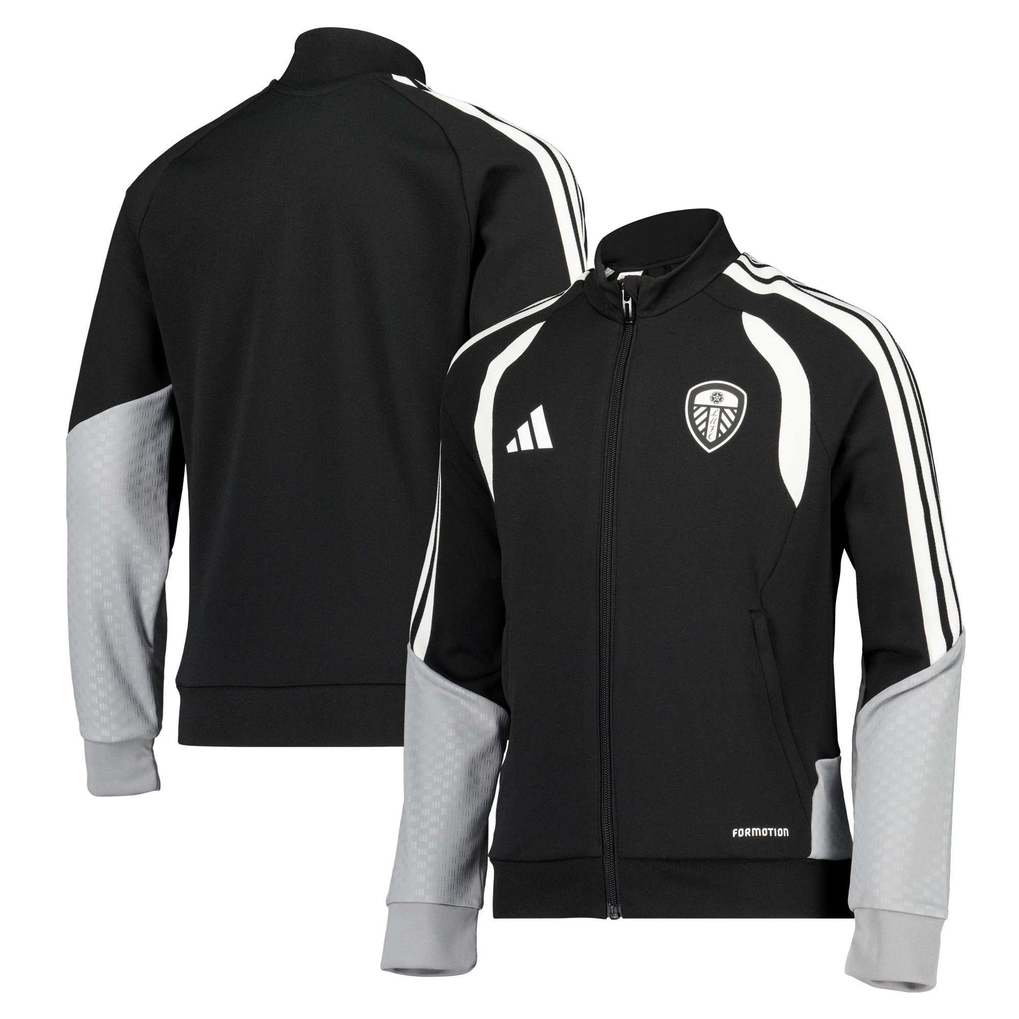 Leeds United adidas Training Track Jacket - Black - Kids, , rebel_hi-res