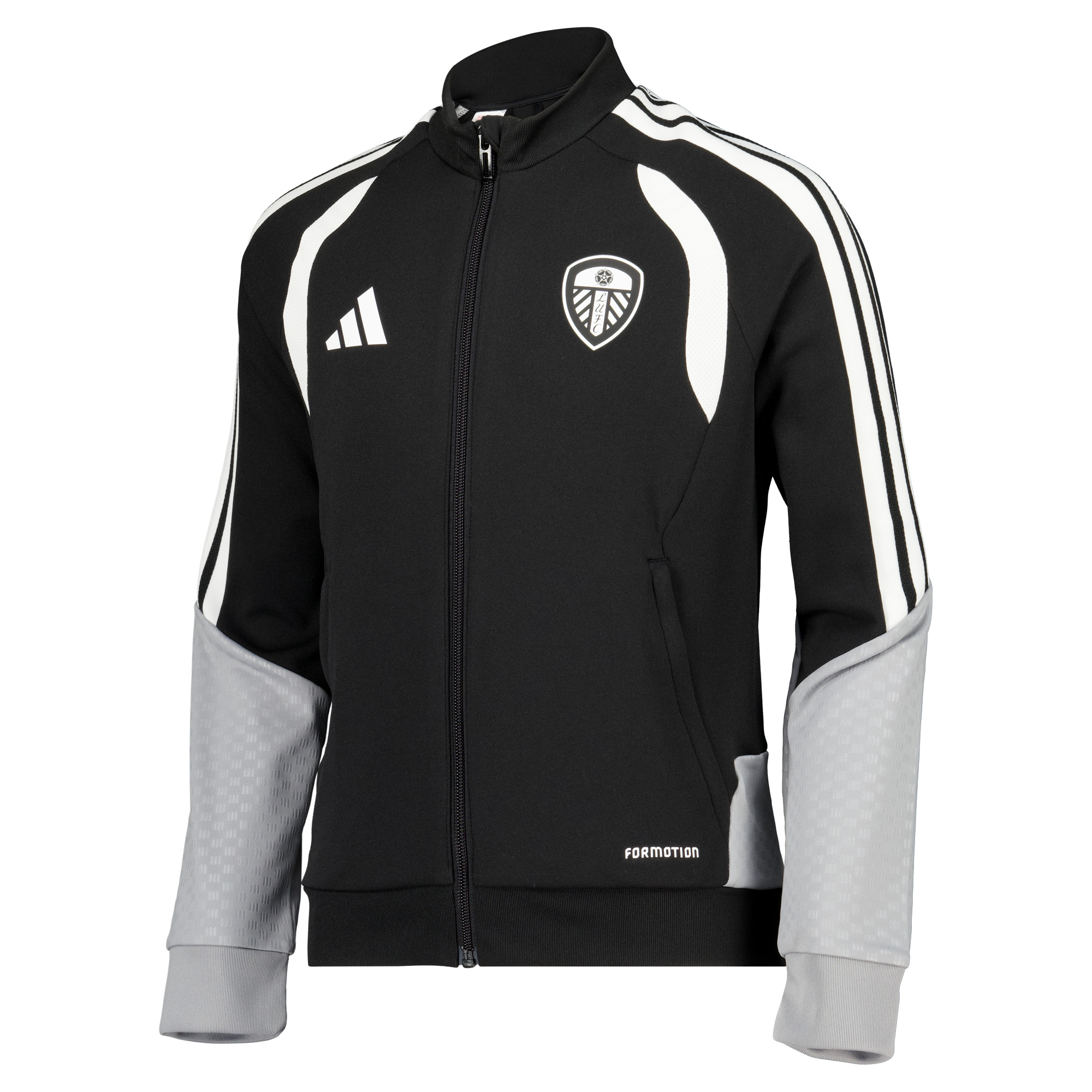 Leeds United adidas Training Track Jacket - Black - Kids, , rebel_hi-res