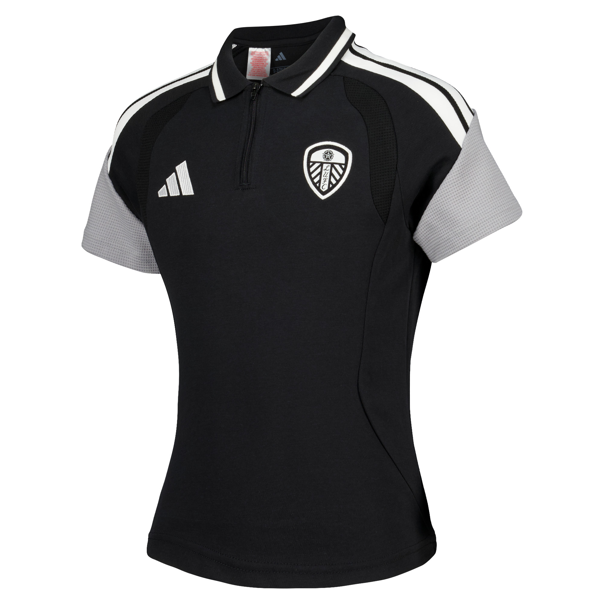 Leeds United adidas Training Polo - Black - Kids, , rebel_hi-res