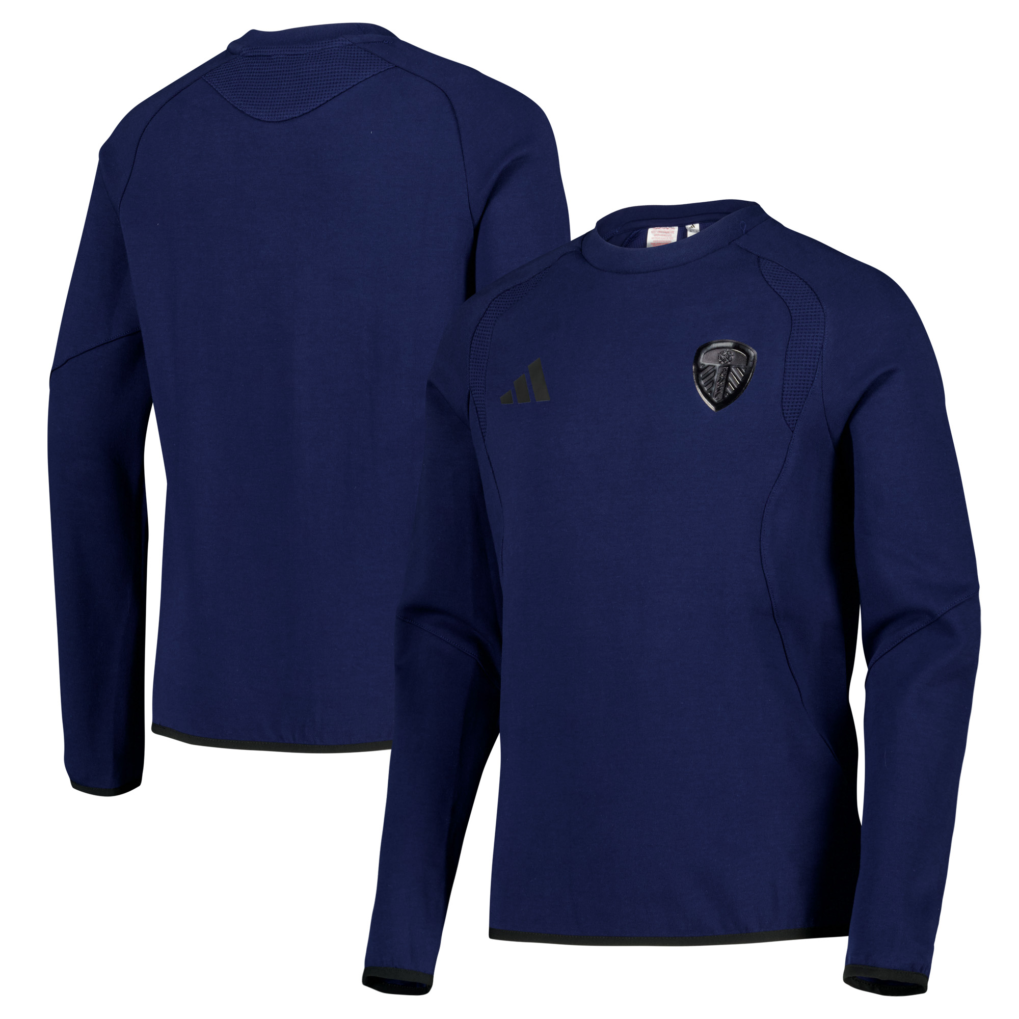 Leeds United adidas Tiro Travel Crew Sweatshirt - Navy - Kids, , rebel_hi-res