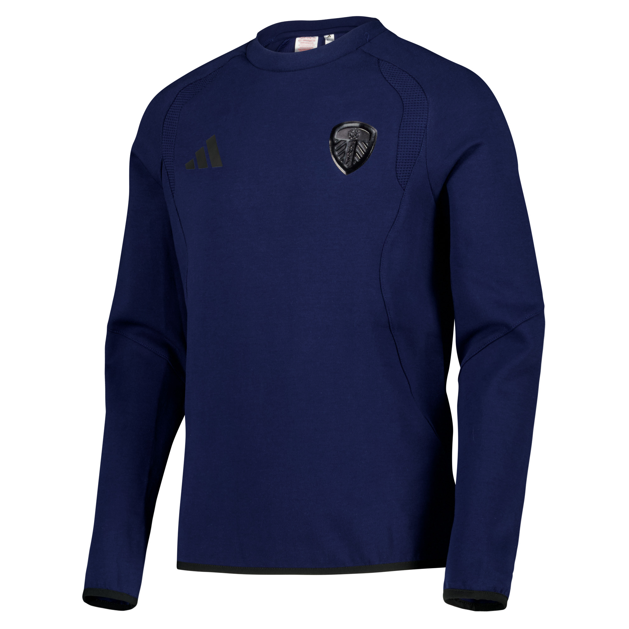 Leeds United adidas Tiro Travel Crew Sweatshirt - Navy - Kids, , rebel_hi-res