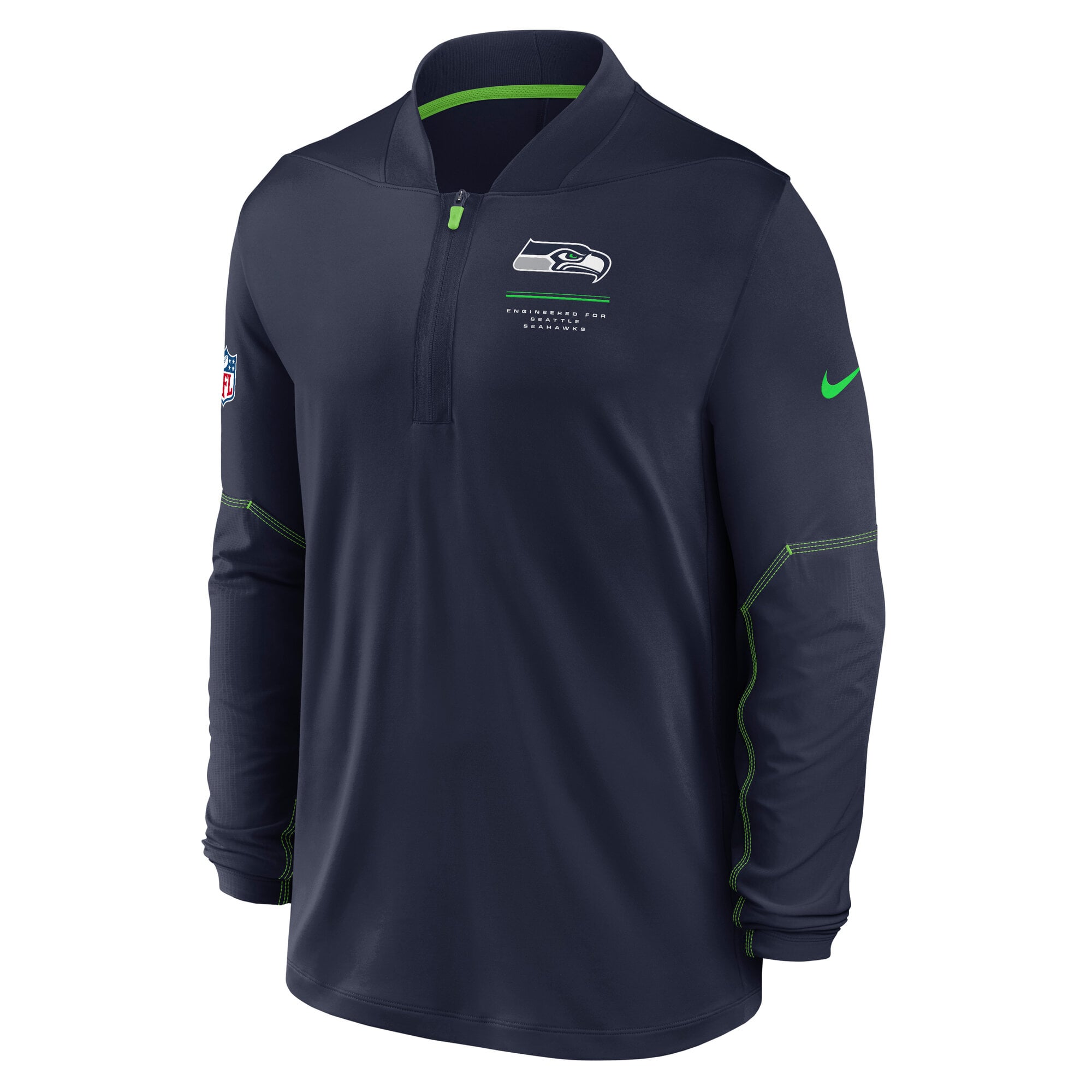 Seattle Seahawks Nike Dri-Fit Half Zip Top - Mens, , rebel_hi-res