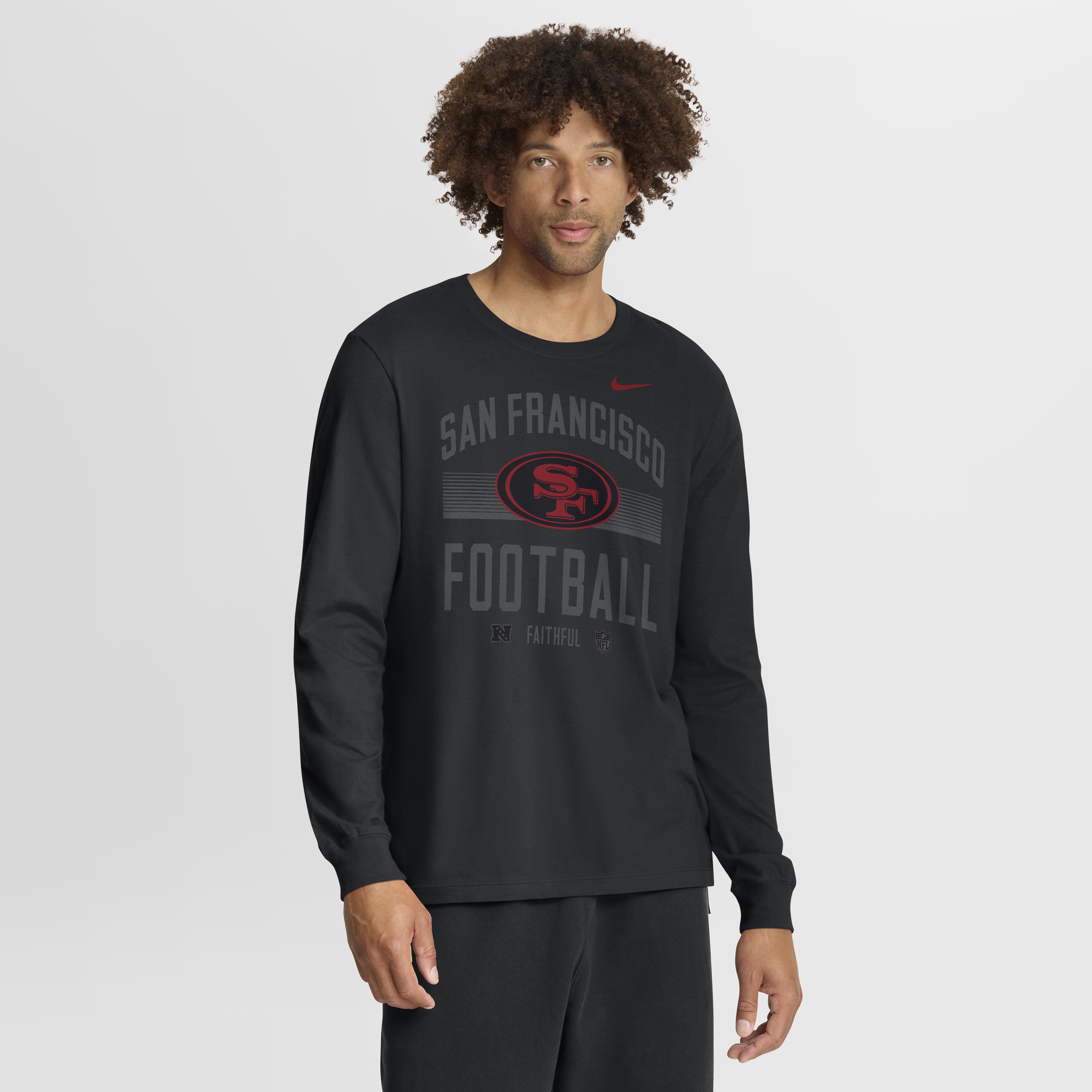 San Francisco 49ers Nike Long Sleeve Cotton T-Shirt- Mens, , rebel_hi-res