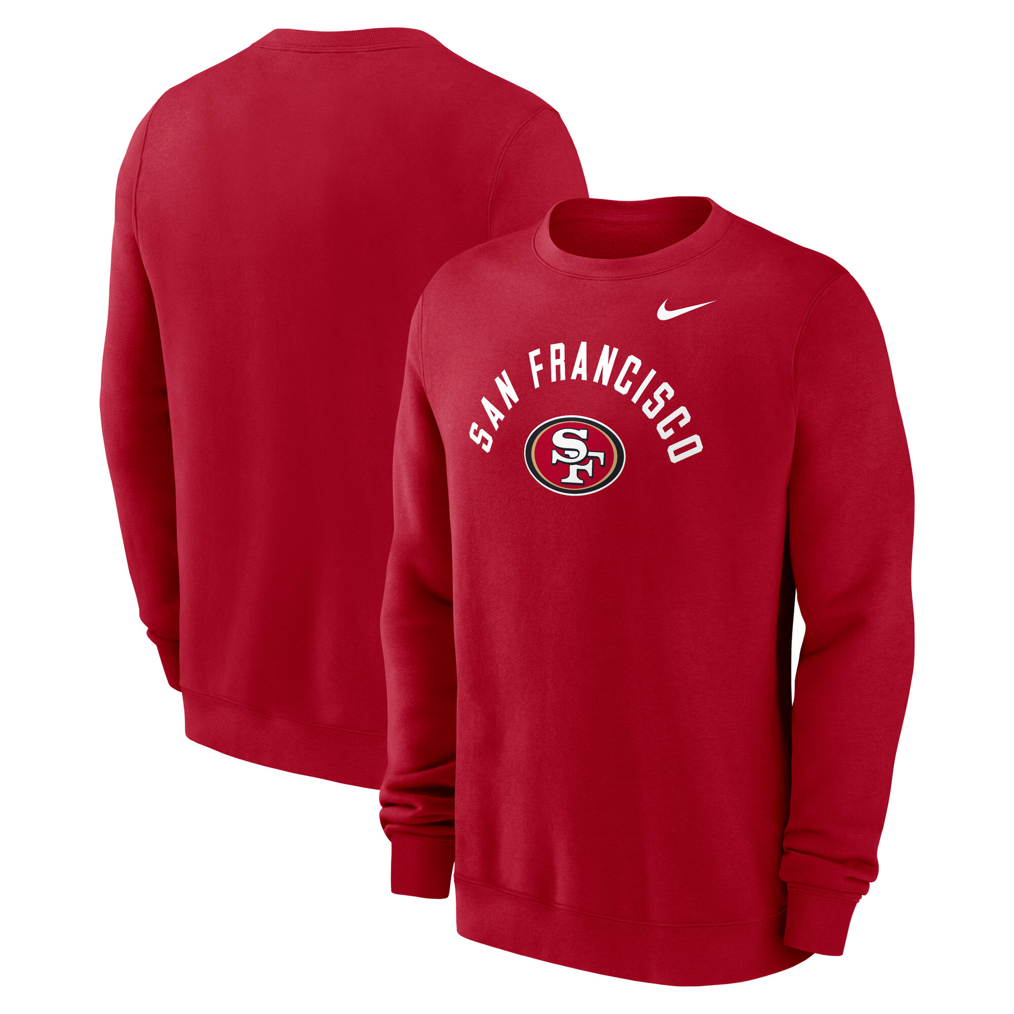 San Francisco 49ers Nike Club Crew Fleece - Mens, , rebel_hi-res