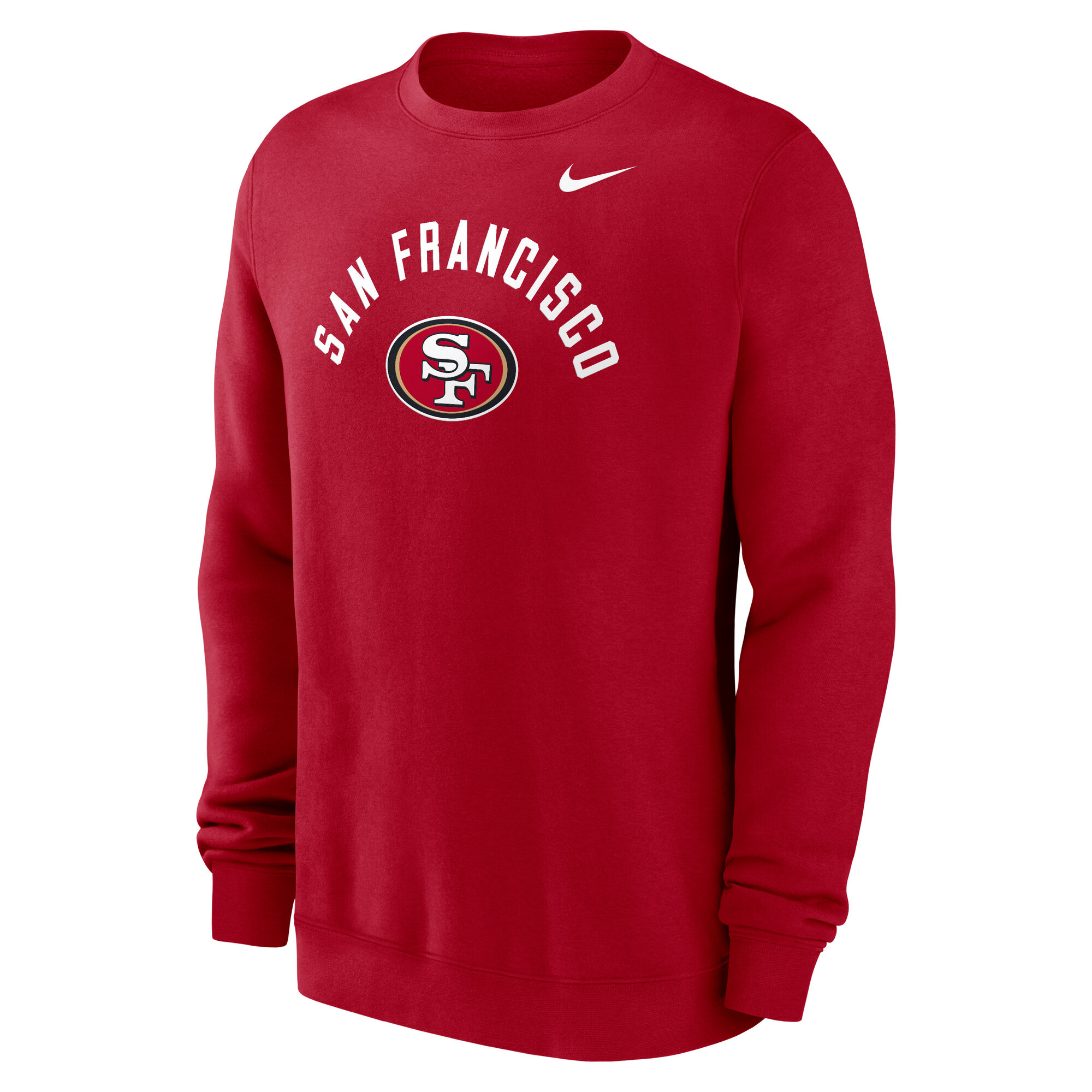 San Francisco 49ers Nike Club Crew Fleece - Mens, , rebel_hi-res