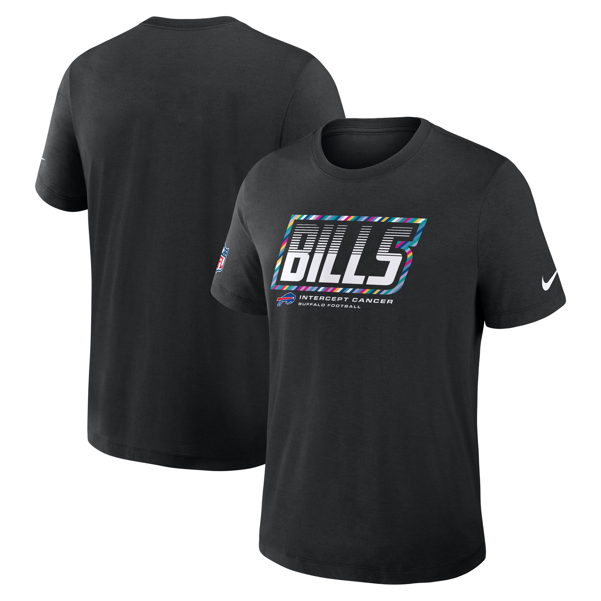 Buffalo Bills Nike Crucial Catch Dri-FIT Triblend Crew T-Shirt - Black - Mens, , rebel_hi-res