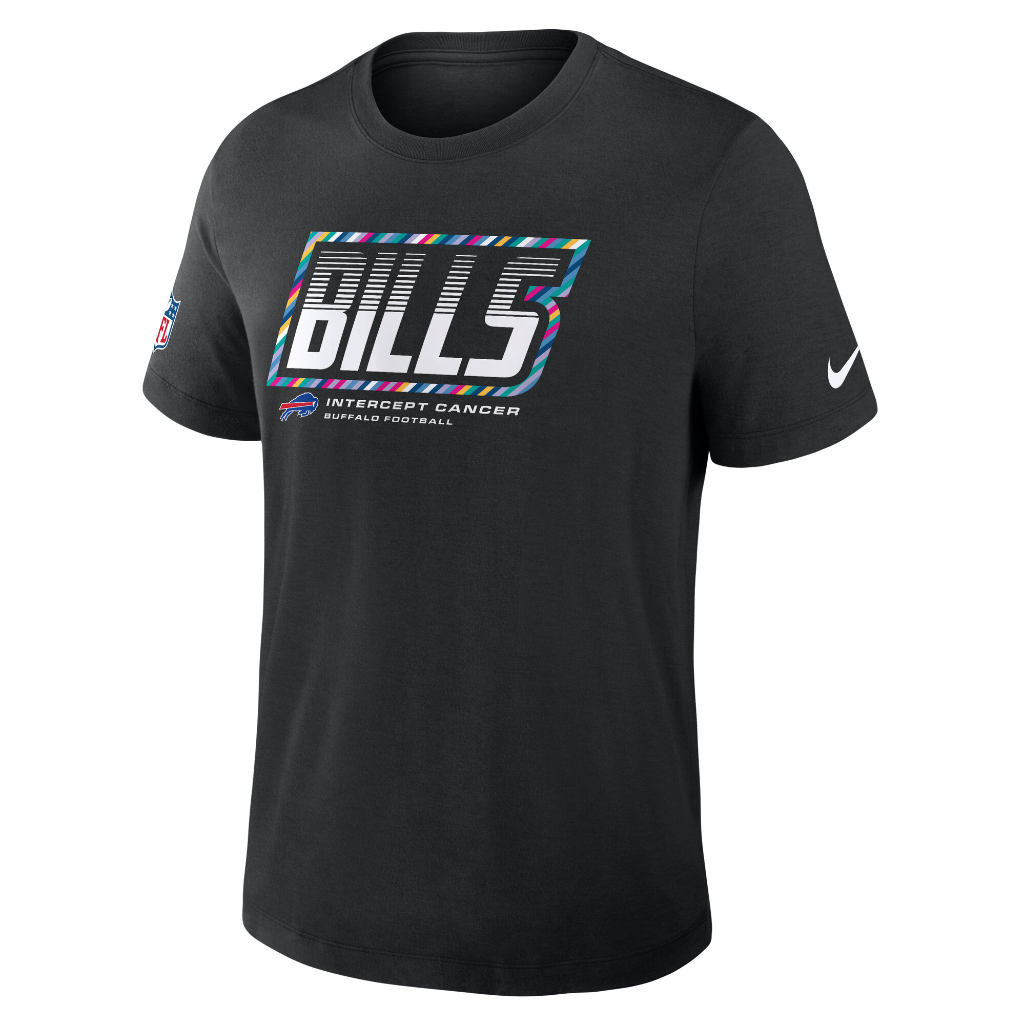 Buffalo Bills Nike Crucial Catch Dri-FIT Triblend Crew T-Shirt - Black - Mens, , rebel_hi-res