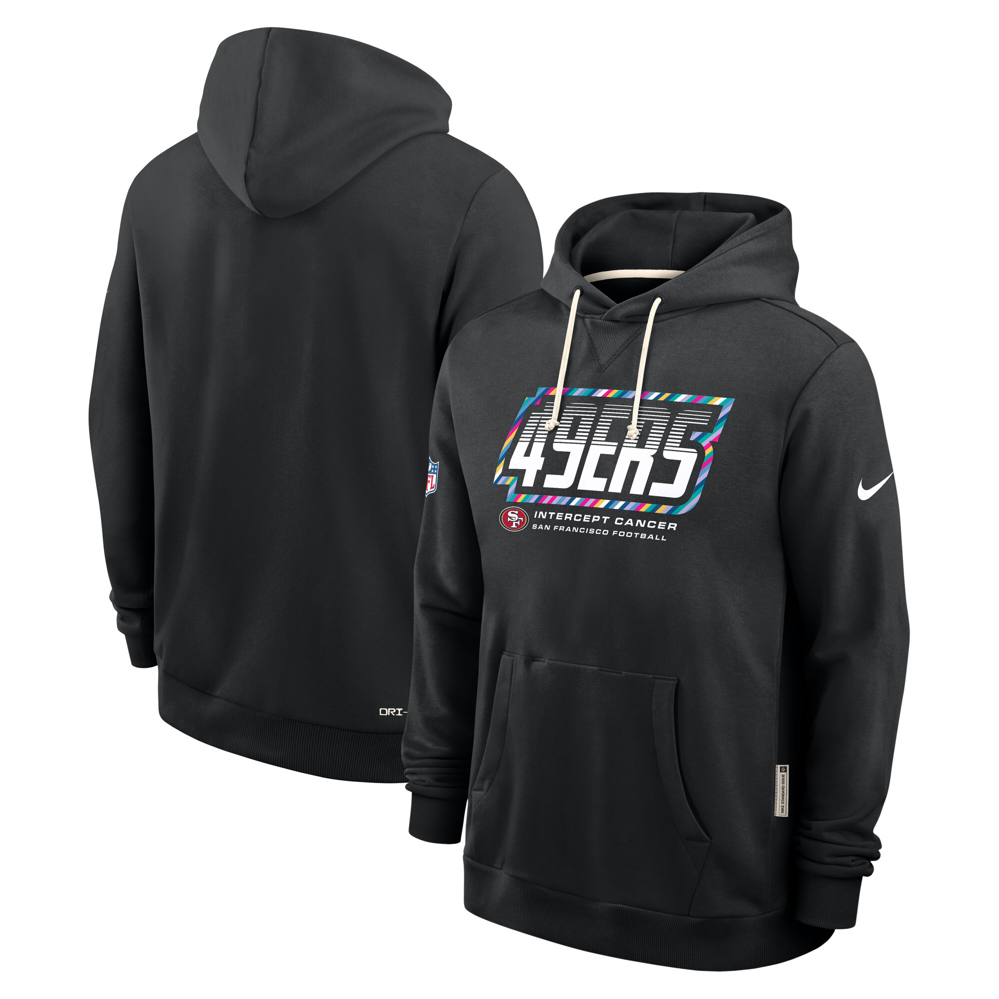 San Francisco 49ers Nike Crucial Catch Dri-FIT Hoodie - Black - Mens, , rebel_hi-res