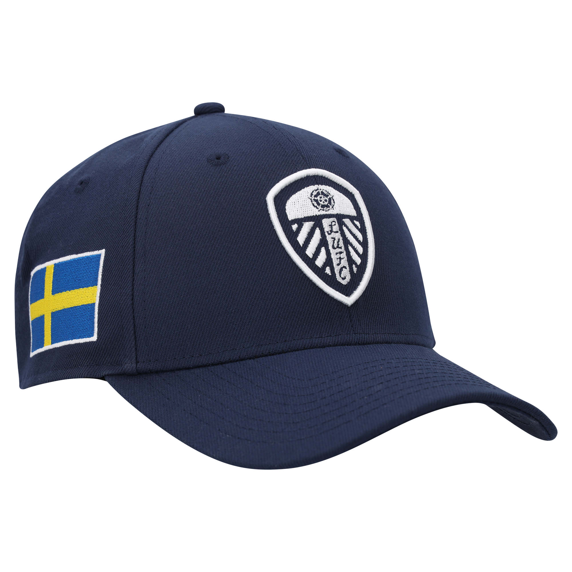 Leeds United Sweden Flag Graphic Adjustable Structured Cap - Navy - Unisex, , rebel_hi-res