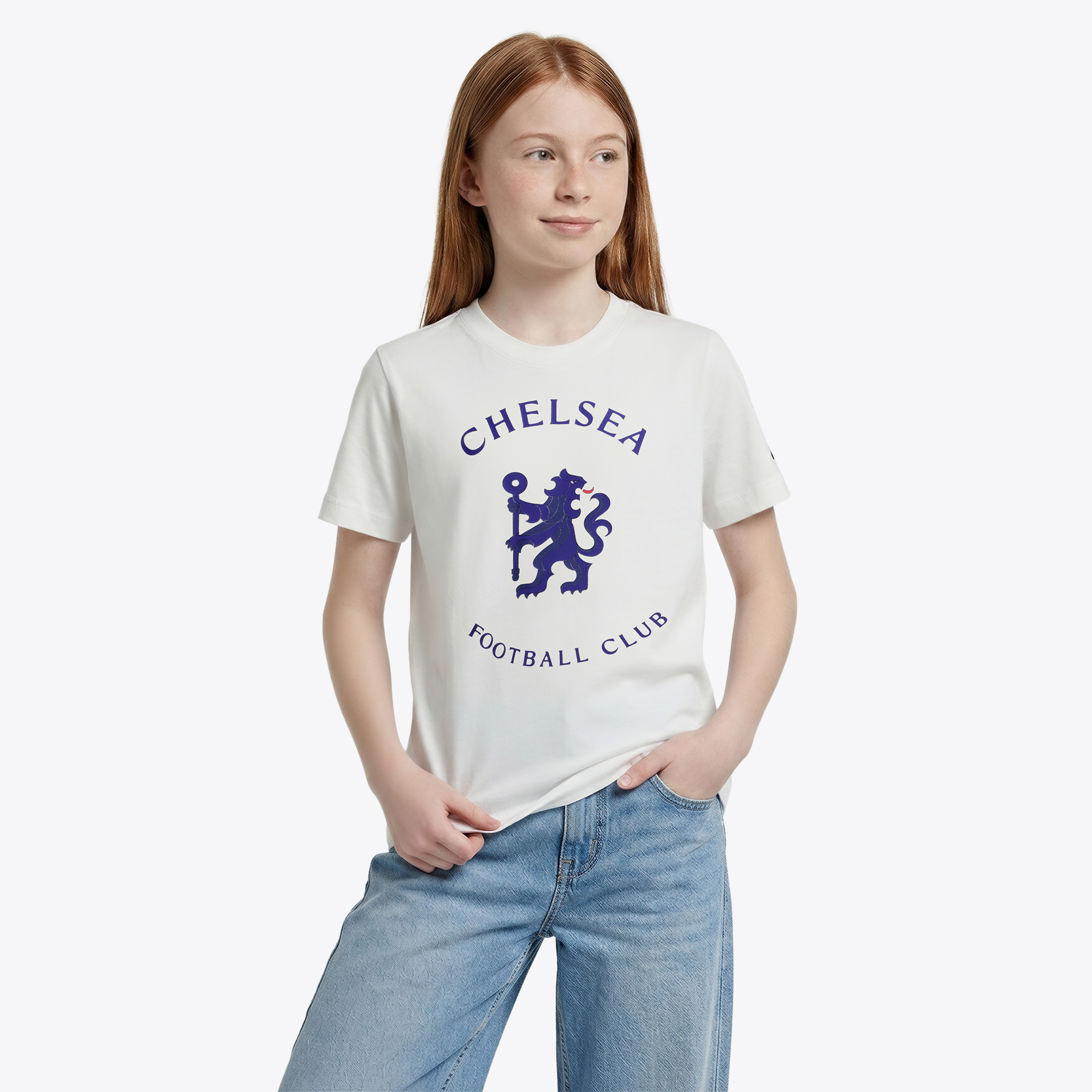 Chelsea Nike Club T-Shirt - White - Kids, , rebel_hi-res