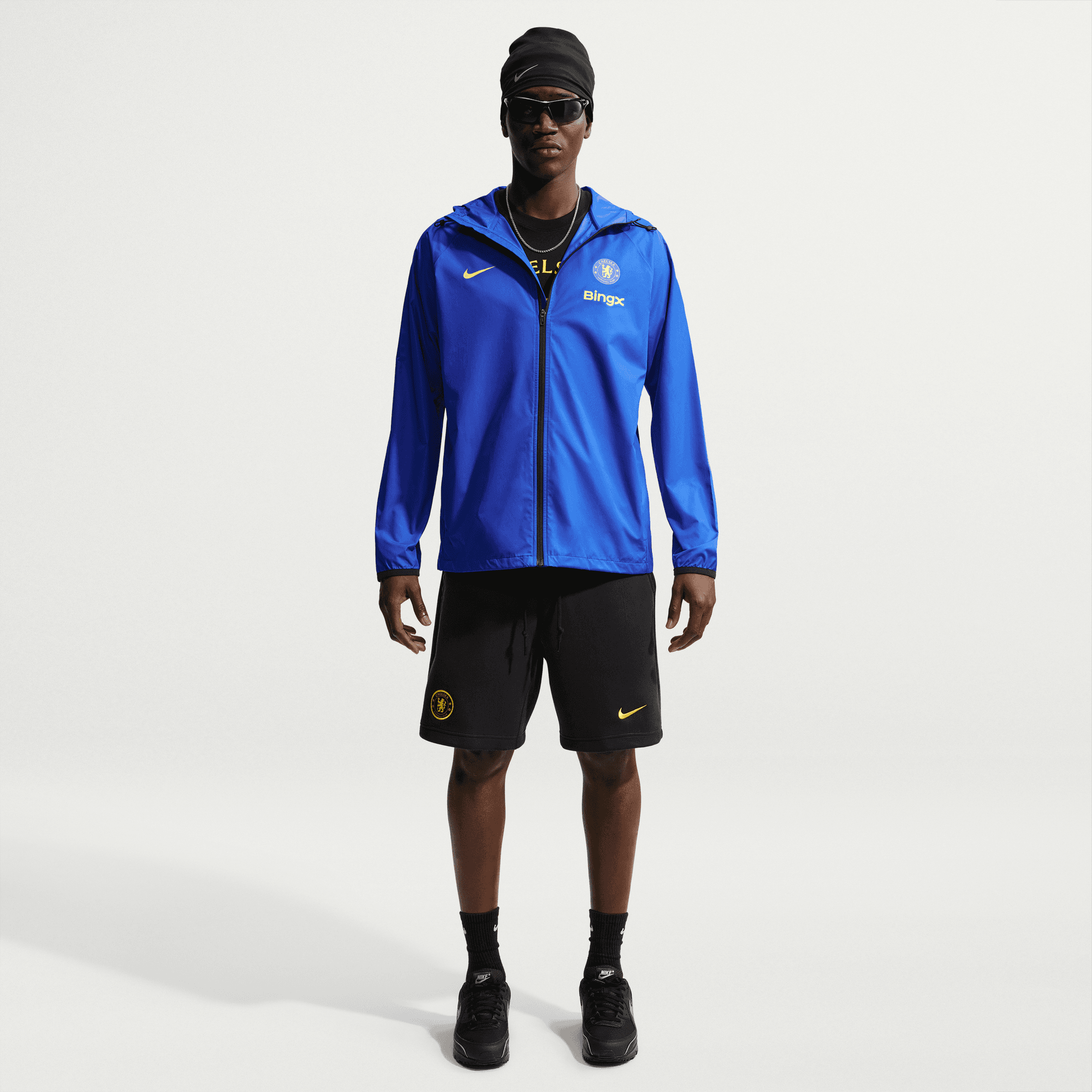 Chelsea Nike Academy Pro Hooded Rain Jacket - Bright Blue, , rebel_hi-res