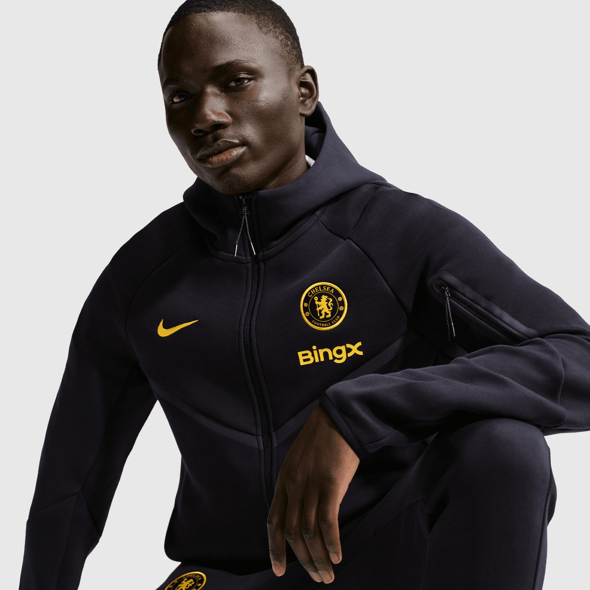 Chelsea Nike Tech Fleece Full Zip Hoodie - Pitch Blue, , rebel_hi-res