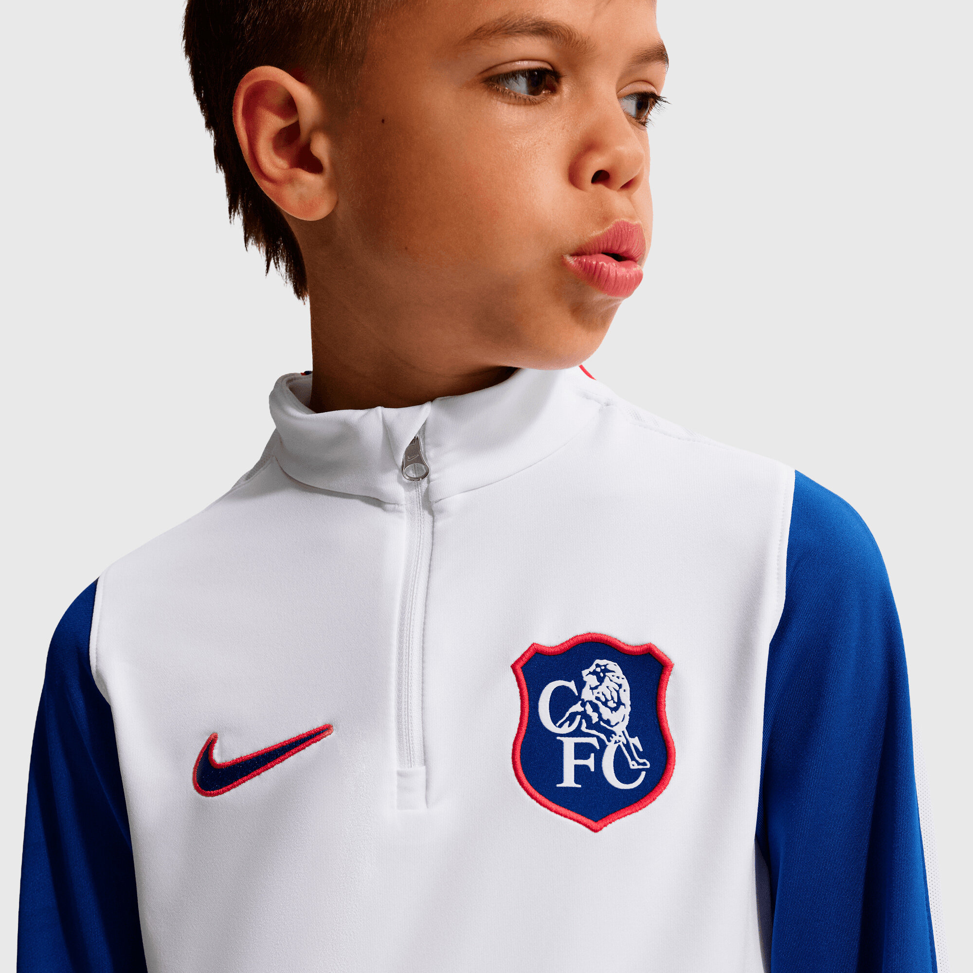 Chelsea Nike Strike Training Drill Top - White - Kids, , rebel_hi-res