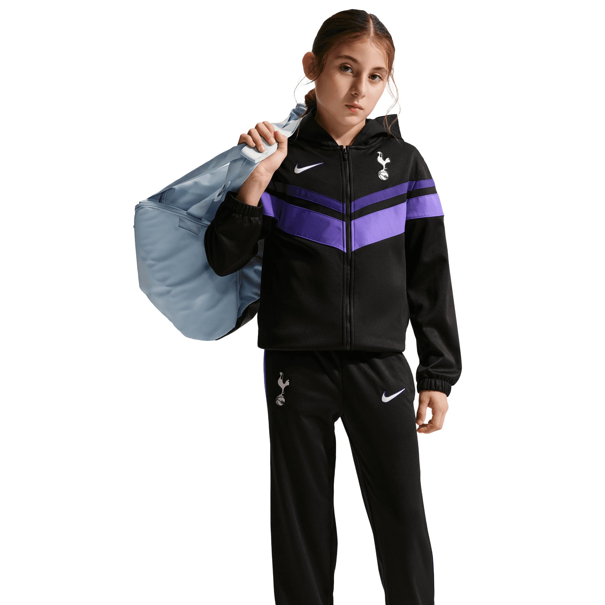 Tottenham Hotspur Nike NSW Tracksuit - Black/Purple - Kids, , rebel_hi-res