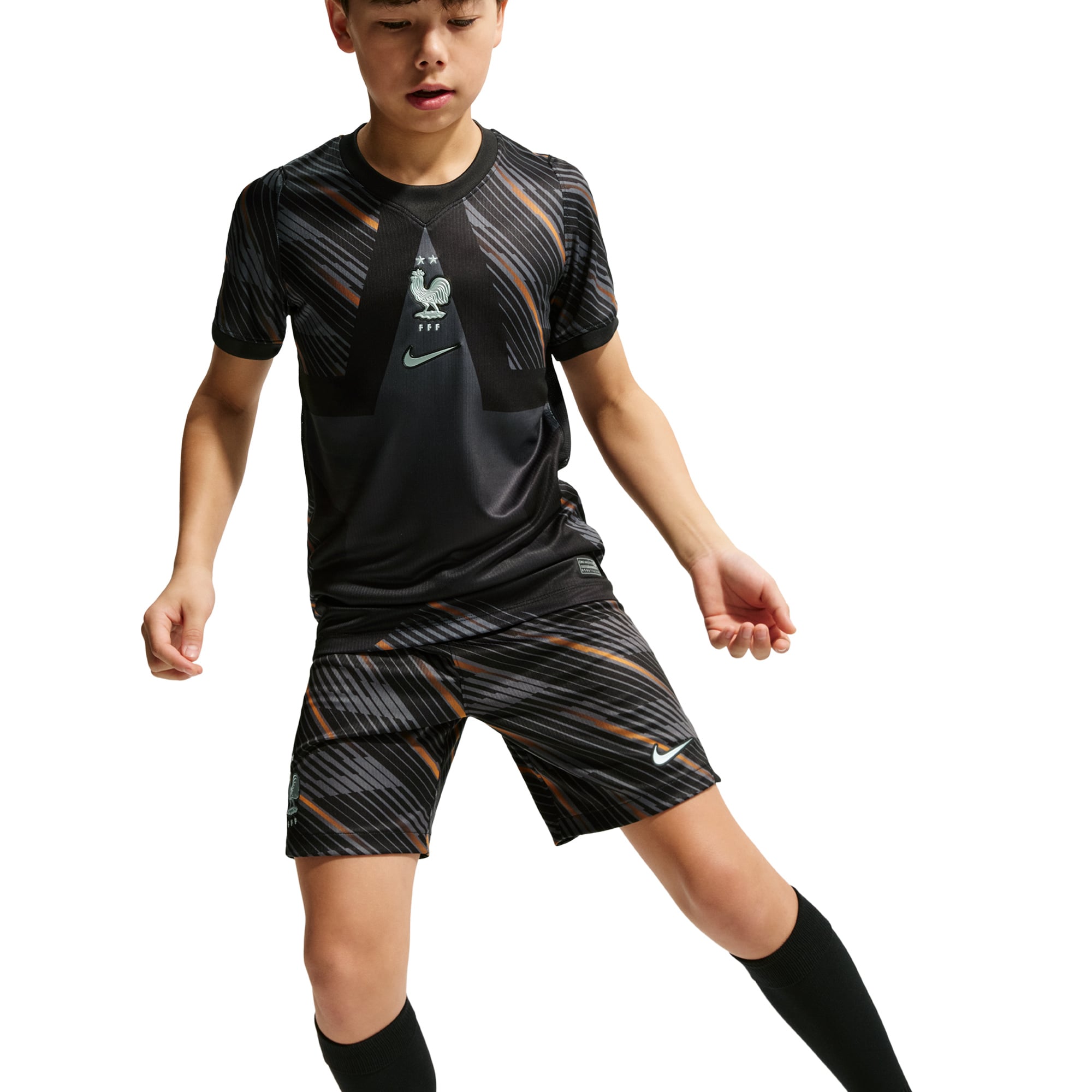France Nike Stadium Goalkeeper Shorts 2026 - Kids, , rebel_hi-res