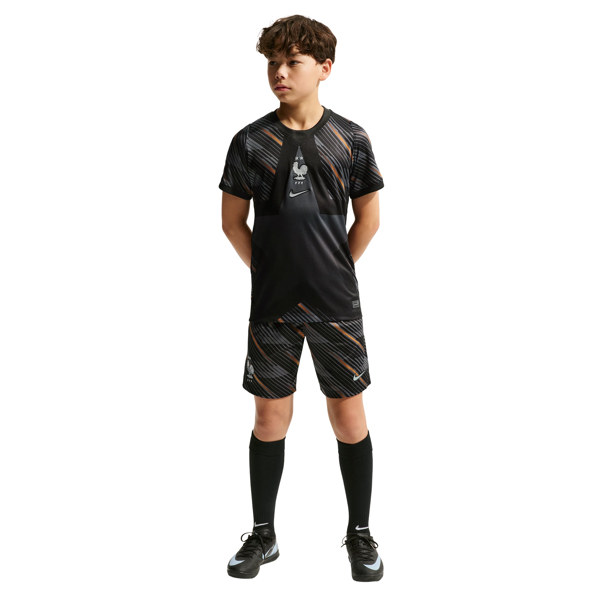 France Nike Stadium Goalkeeper Shorts 2026 - Kids, , rebel_hi-res