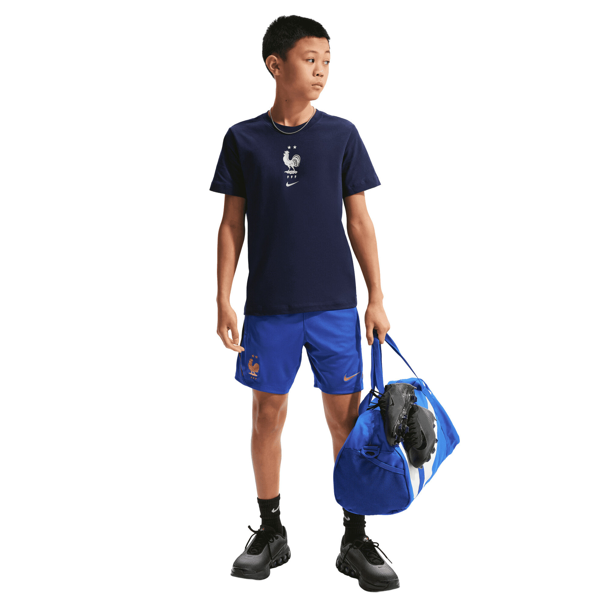 France Nike Crest T-Shirt - Blackened Blue - Kids, , rebel_hi-res
