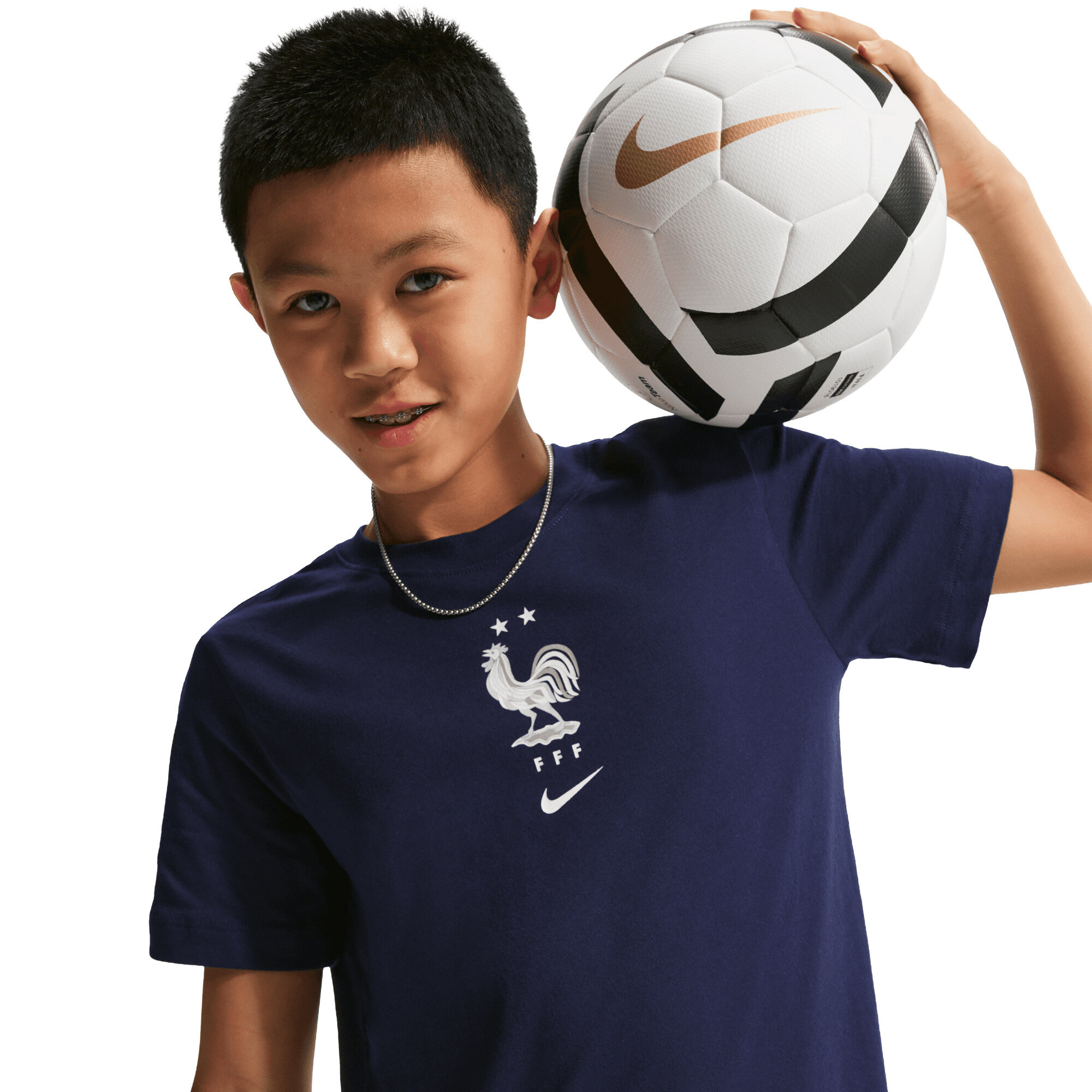 France Nike Crest T-Shirt - Blackened Blue - Kids, , rebel_hi-res