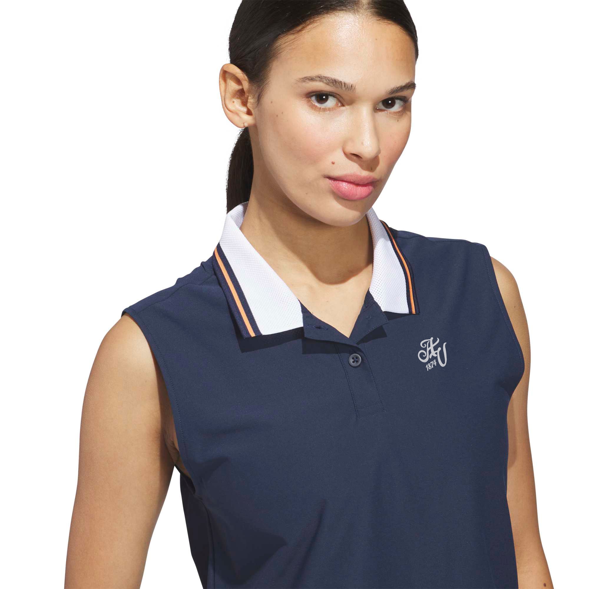 Aston Villa x adidas Golf Beyond The Course Twistknit Polo Shirt - Navy - Womens, , rebel_hi-res