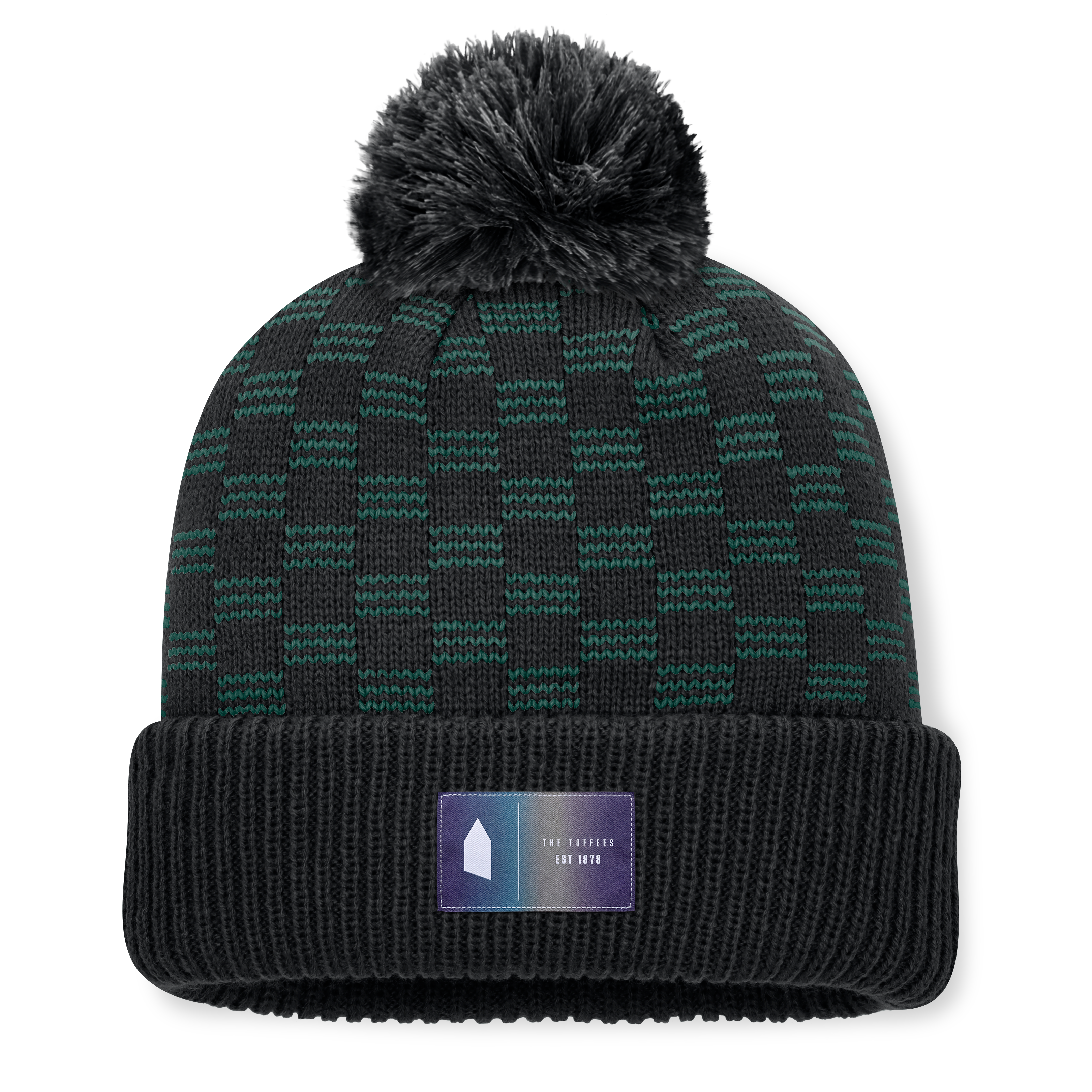 Everton Relic Cuff Pom Beanie - Black - Unisex, , rebel_hi-res