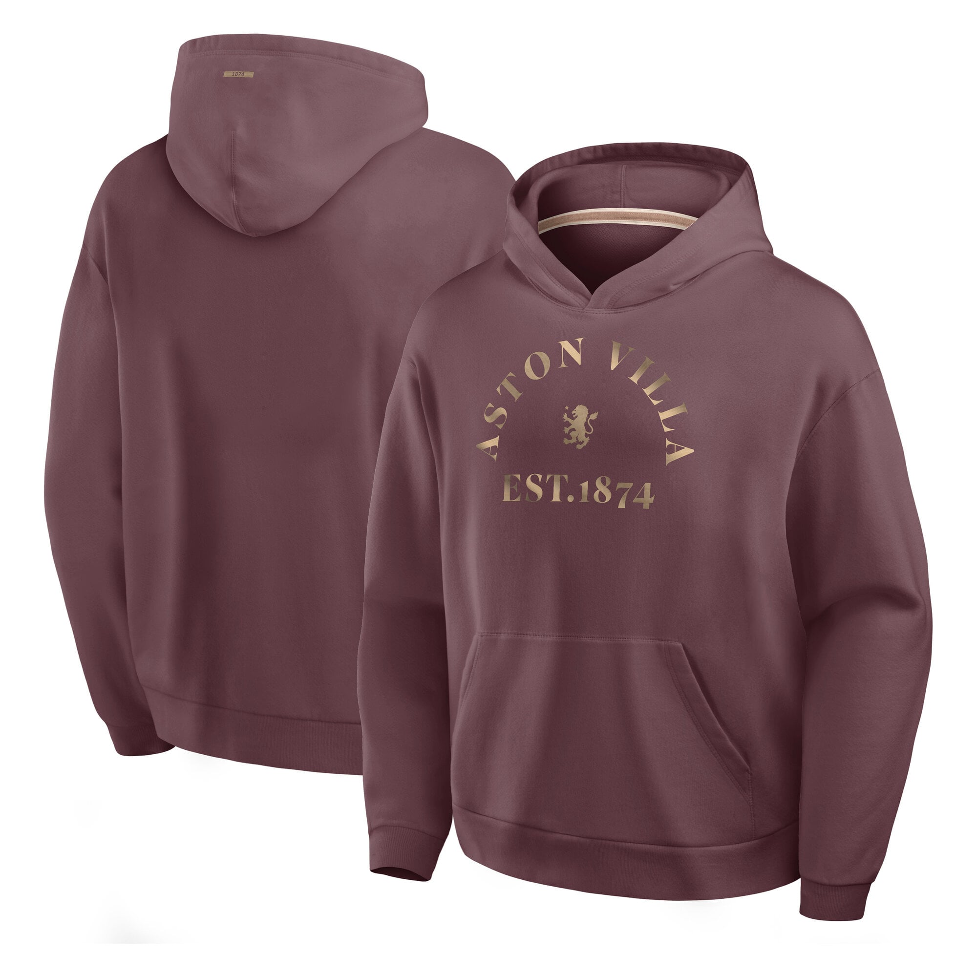 Aston Villa Oversized French Terry Hoodie - Dark Purple - Mens