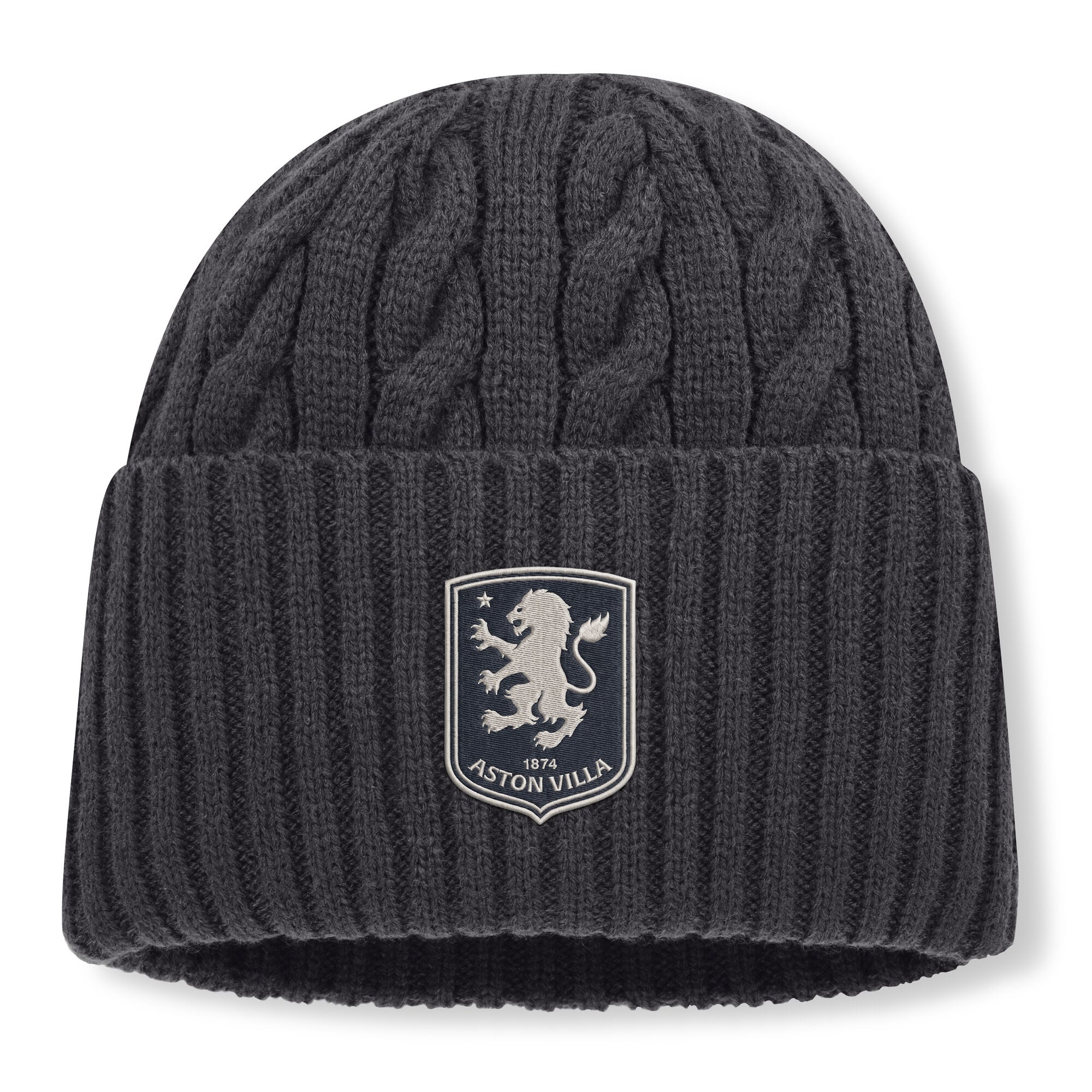 Aston Villa Direct Oversized Cuff Beanie - Dark Grey - Unisex