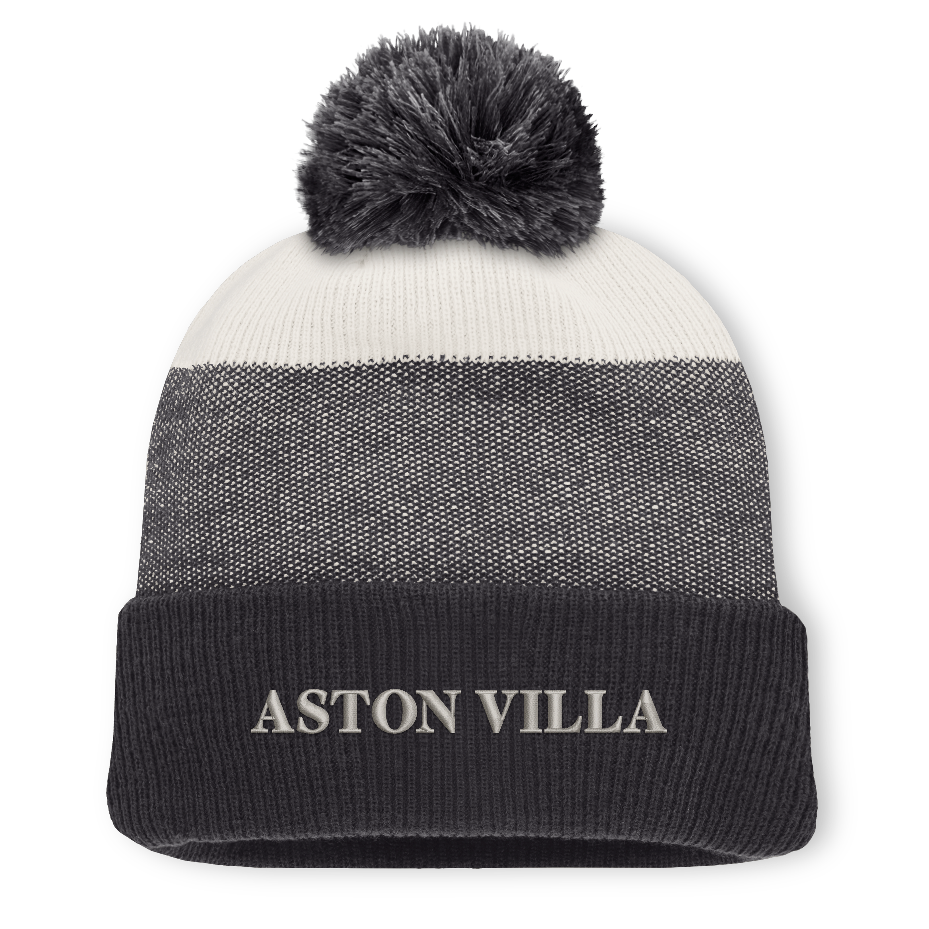 Aston Villa Set Cuff Pom Beanie - Dark Grey - Unisex, , rebel_hi-res