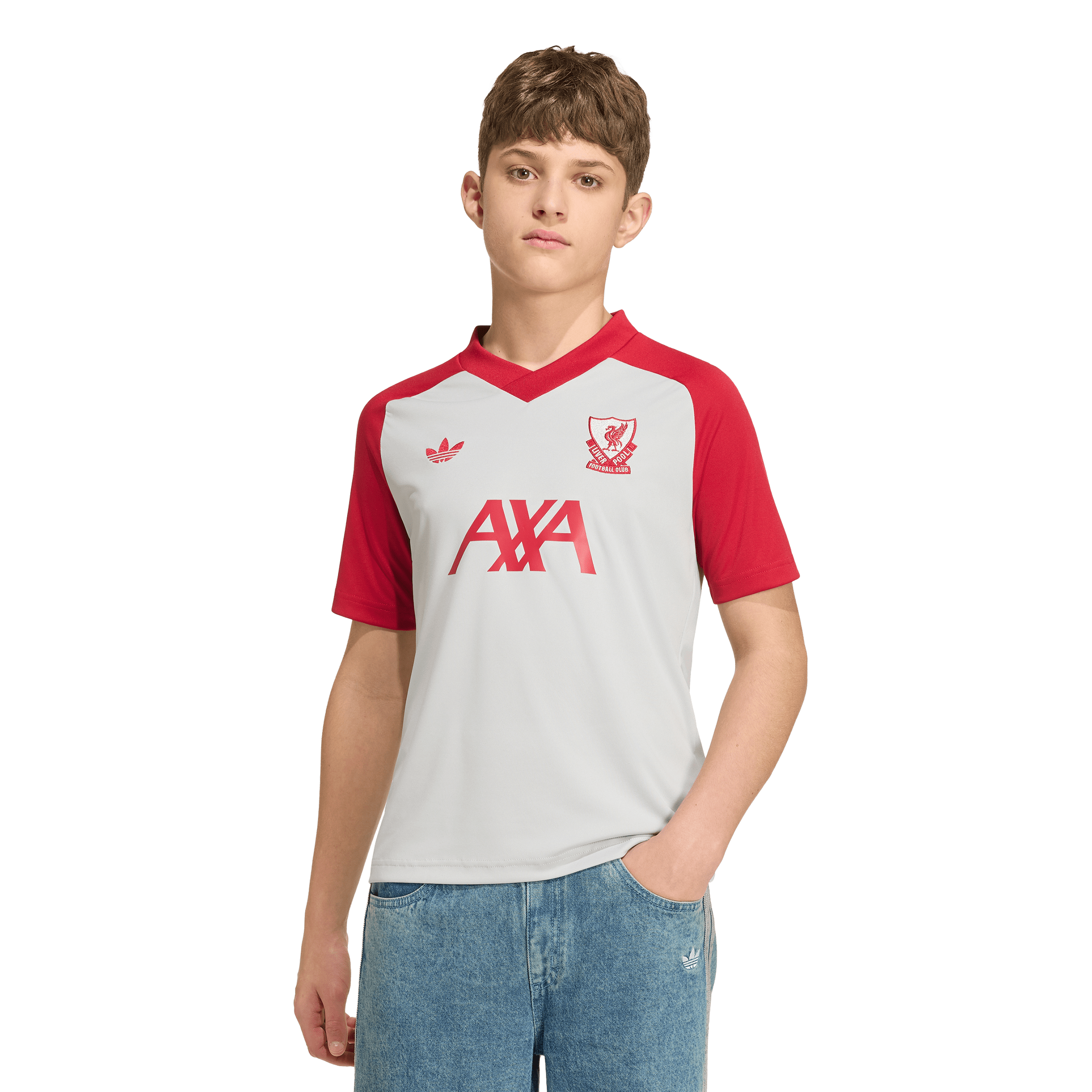 Liverpool adidas Away Pre Match Shirt - Grey - Kids