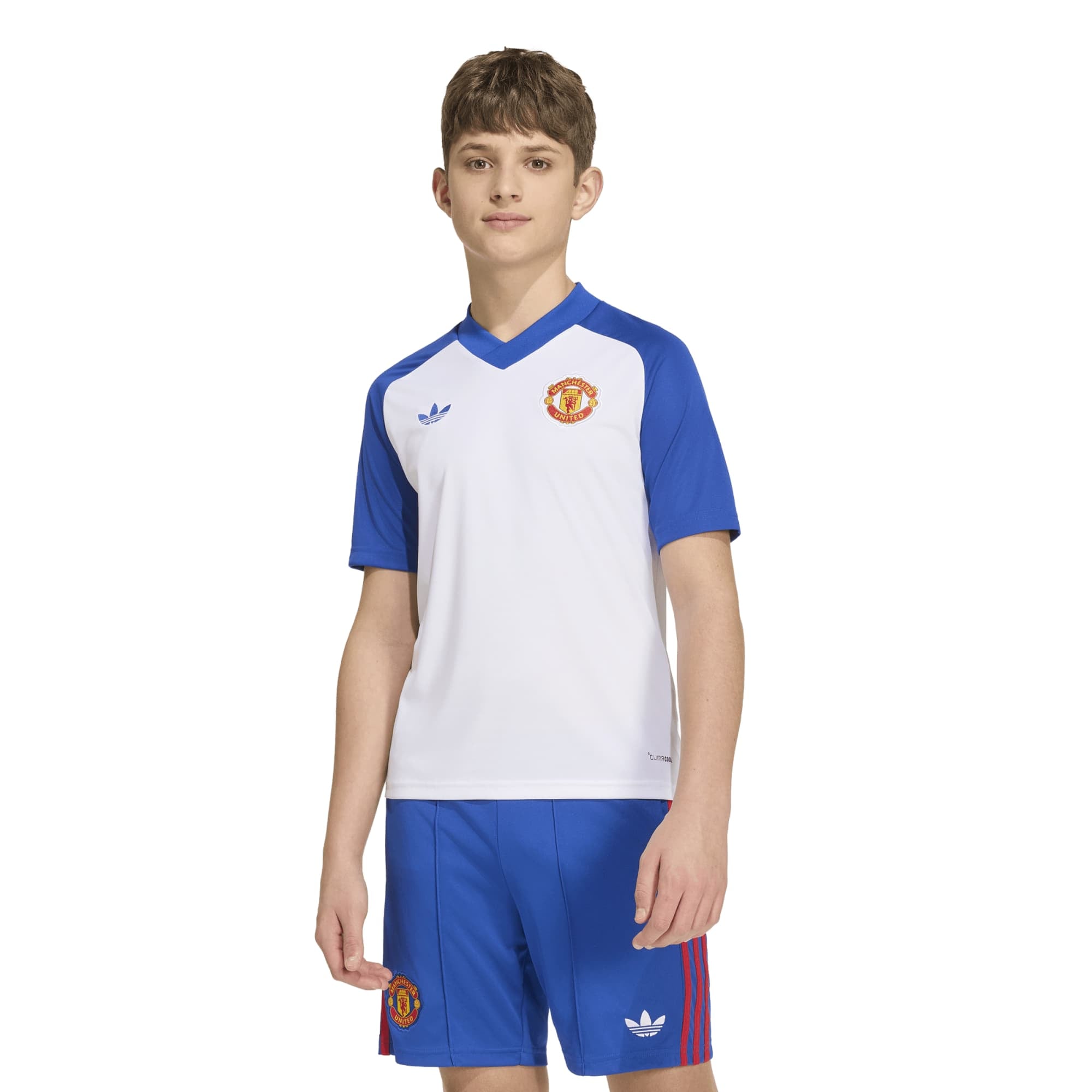 Manchester United adidas Away Pre Match Shirt - White - Kids, , rebel_hi-res