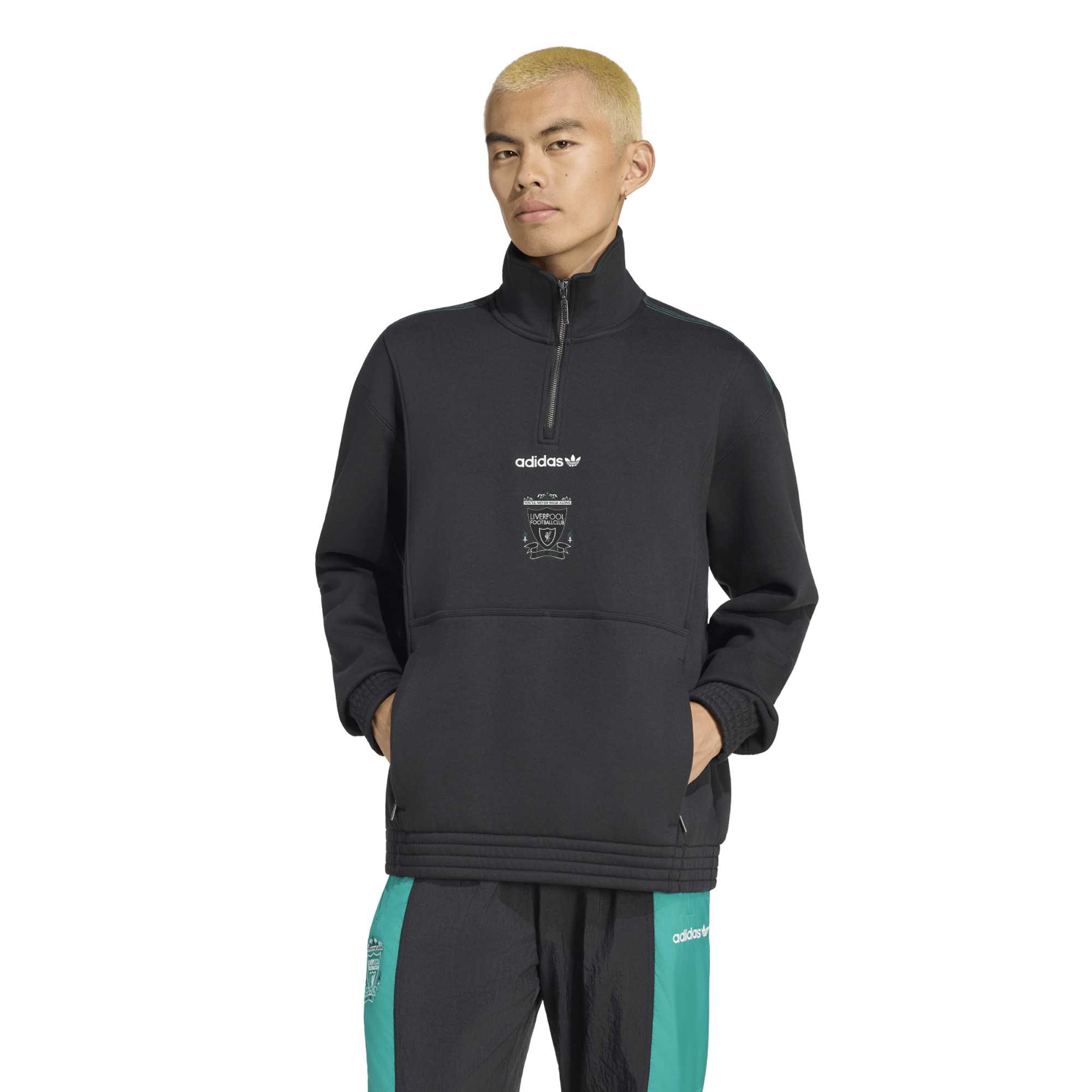 Liverpool adidas EQT Half Zip Top - Black, , rebel_hi-res