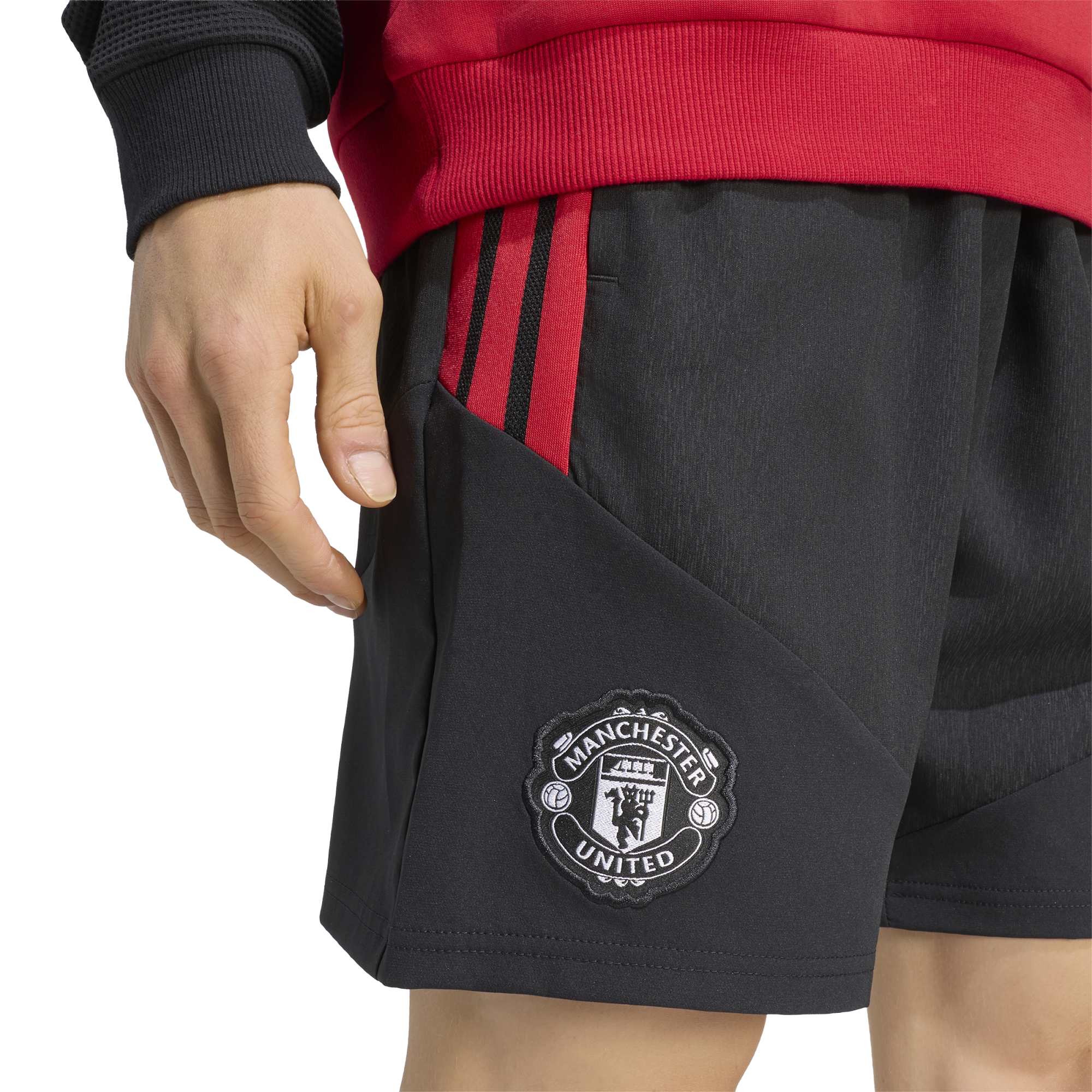 Manchester United adidas Down Time Shorts - Black, , rebel_hi-res