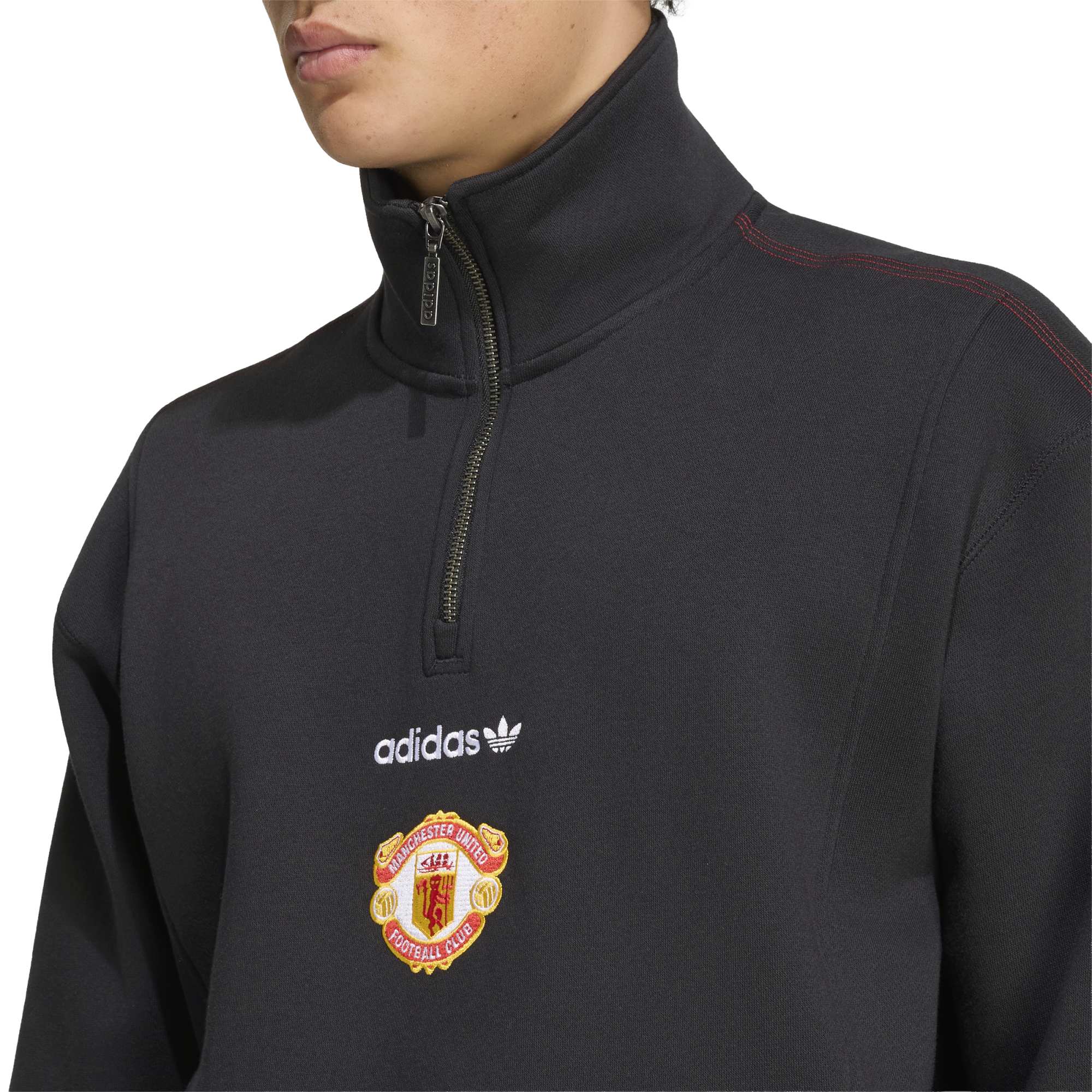 Manchester United adidas EQT Half Zip Top - Black, , rebel_hi-res